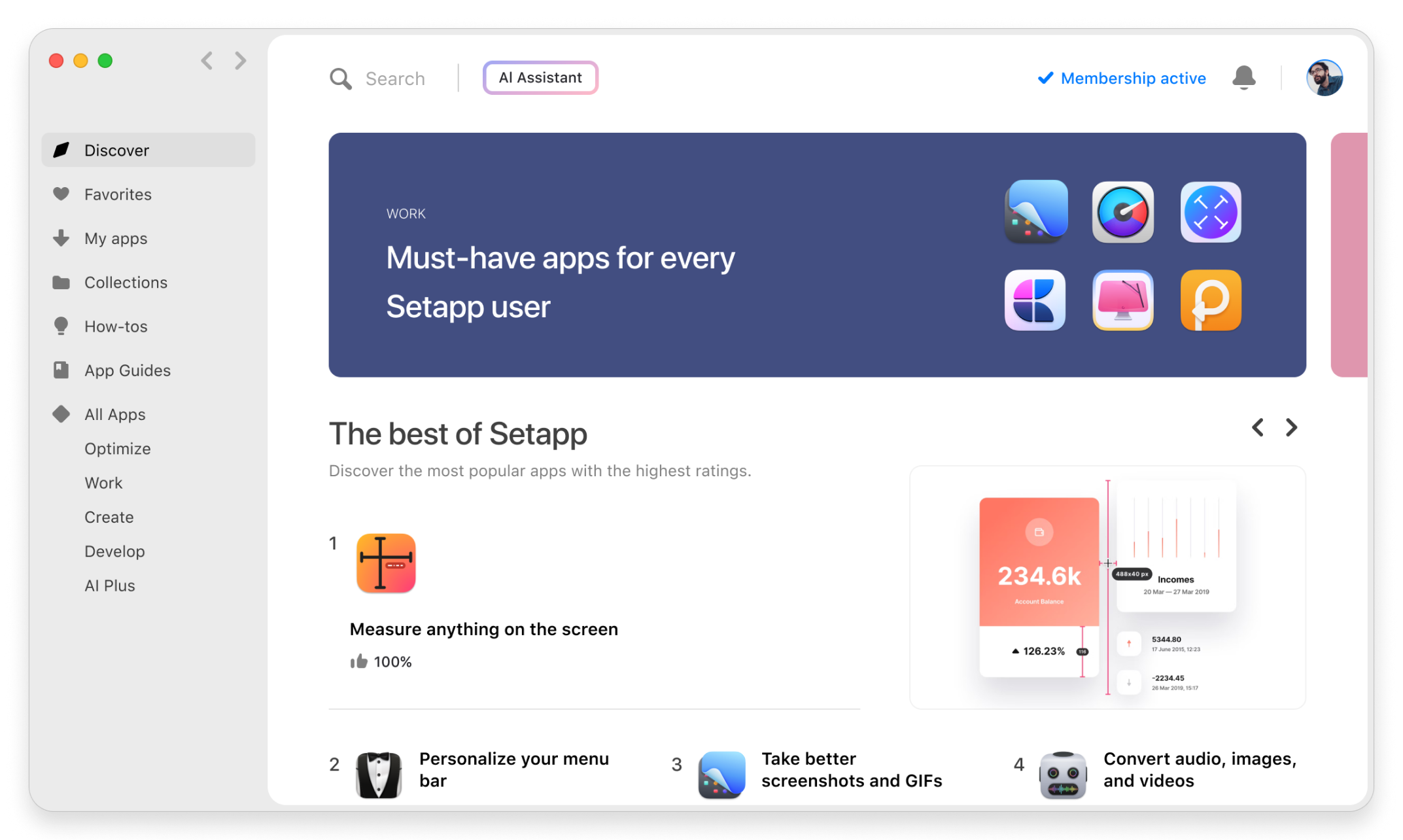 Setapp user interface image