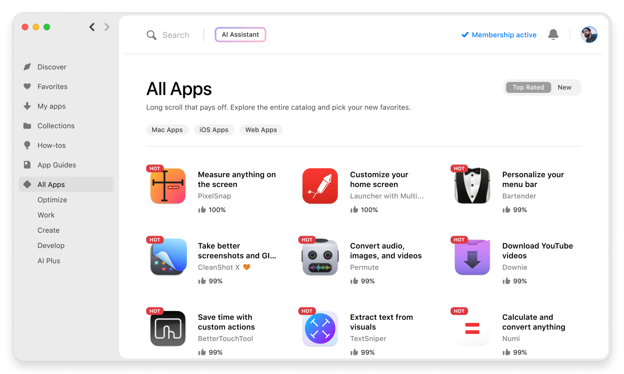Setapp user interface image