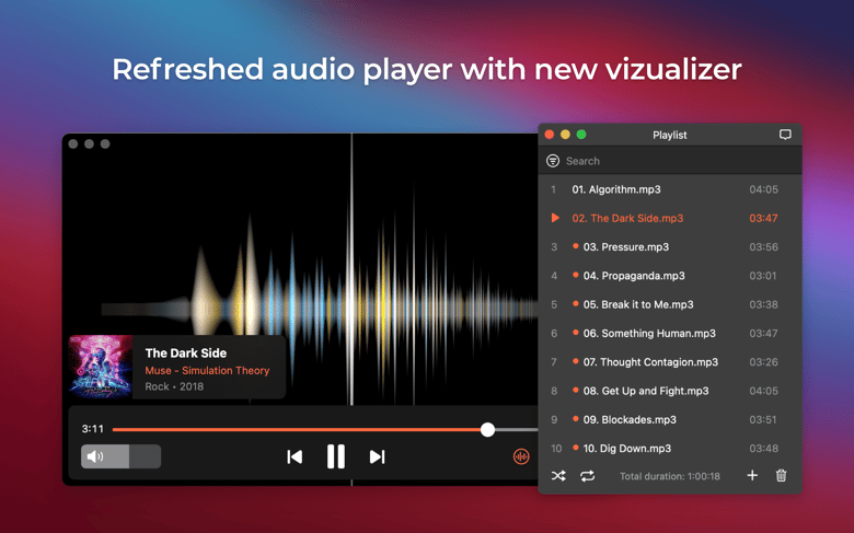 Refreshed audio player with new vizualizer