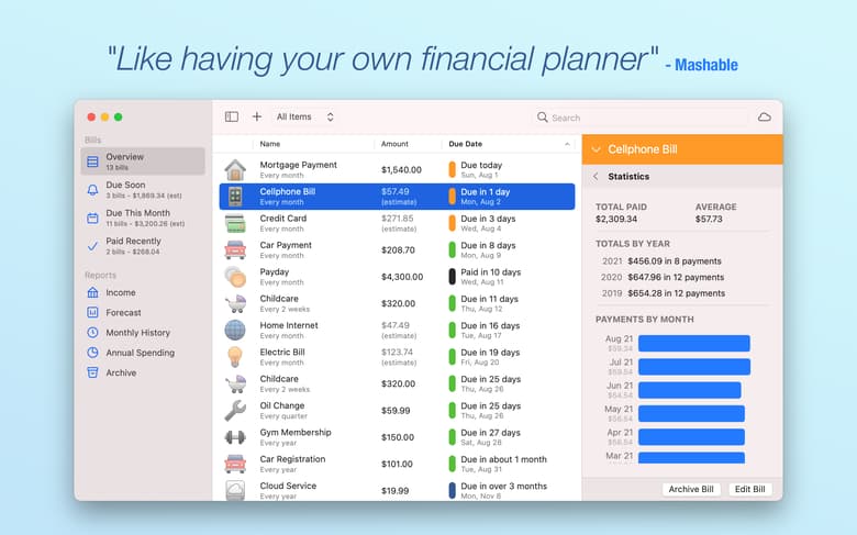 "Like having your own financial planner" Mashable