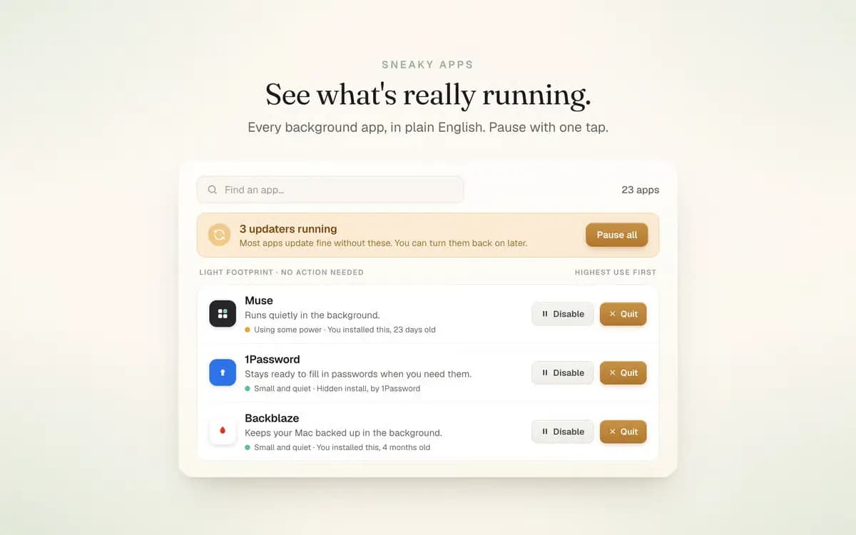 The interface of Shiny, a memory cleaner app that is available on Setapp