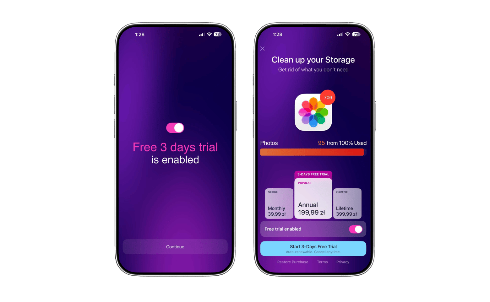 Hybrid monetisation model CleanMyPhone