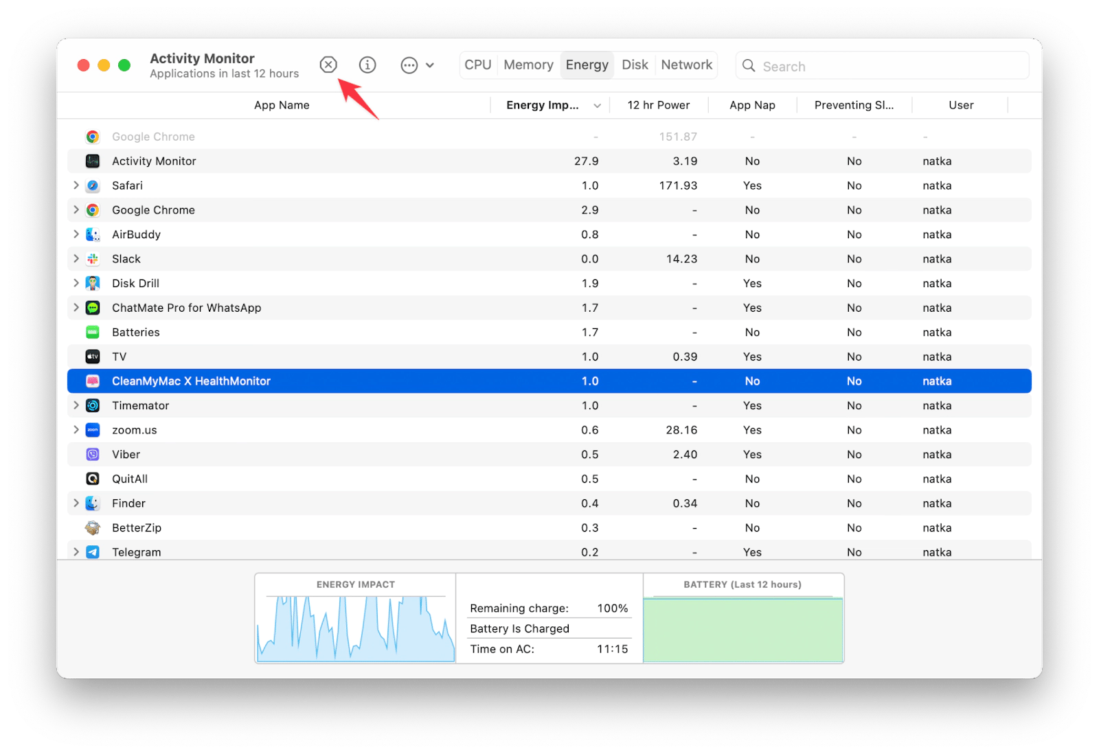 stop tasks with Activity Monitor