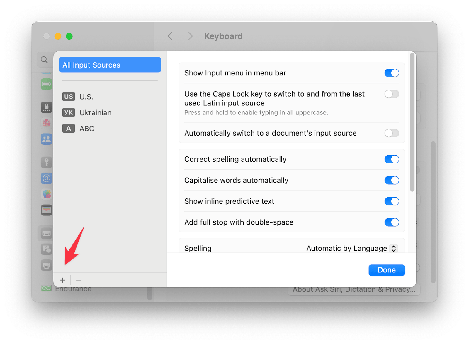 add language on mac