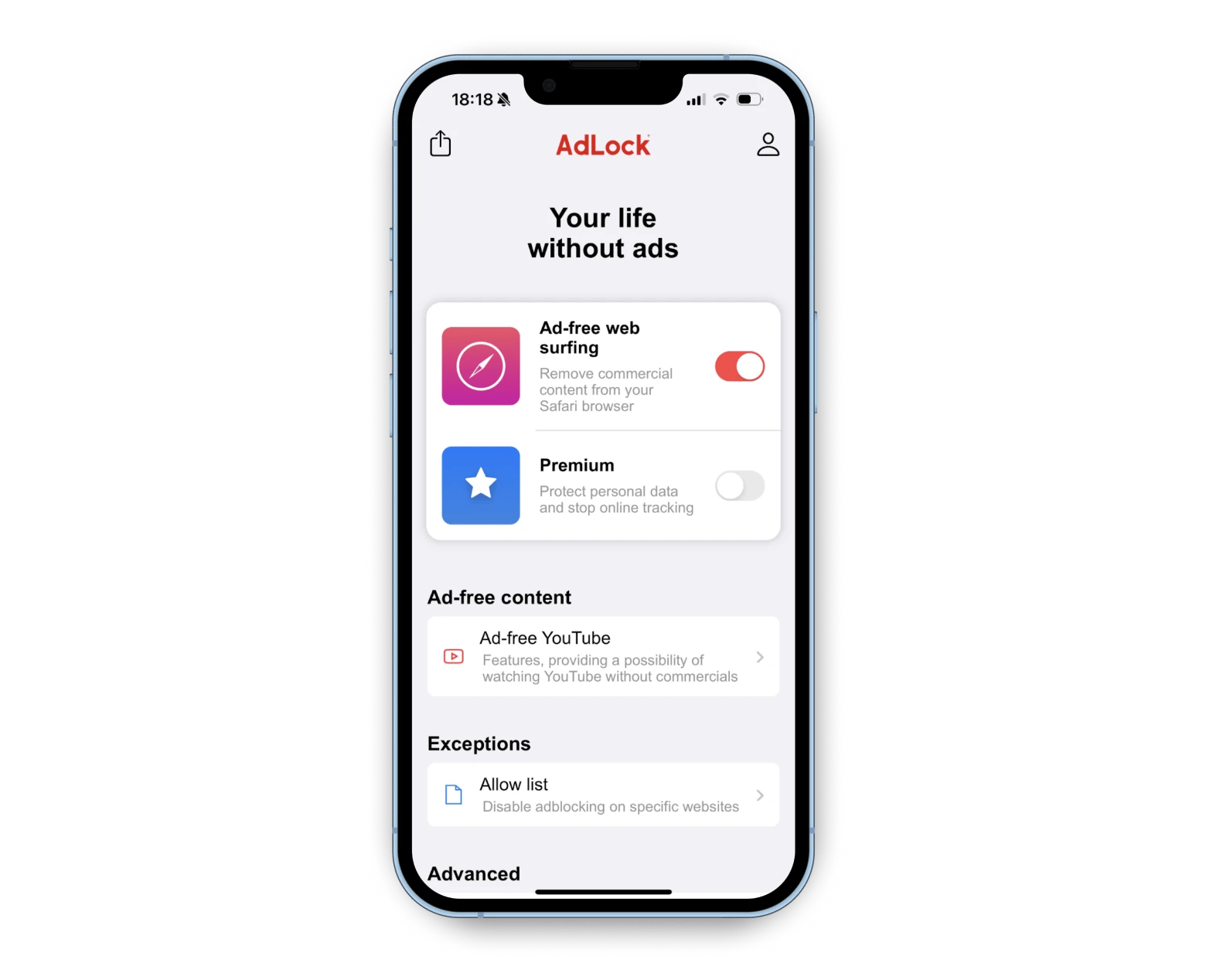 AdLock ad blocker for iPhone