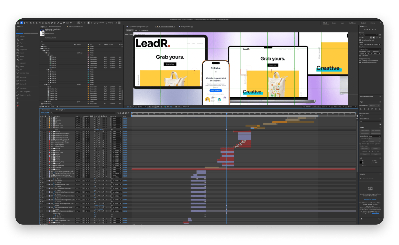 Adobe After Effects video editing