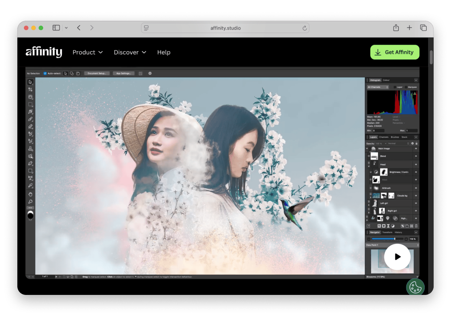 Affinity photo retouching on Mac