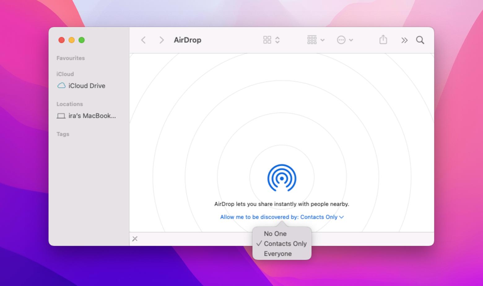 AirDrop on Mac