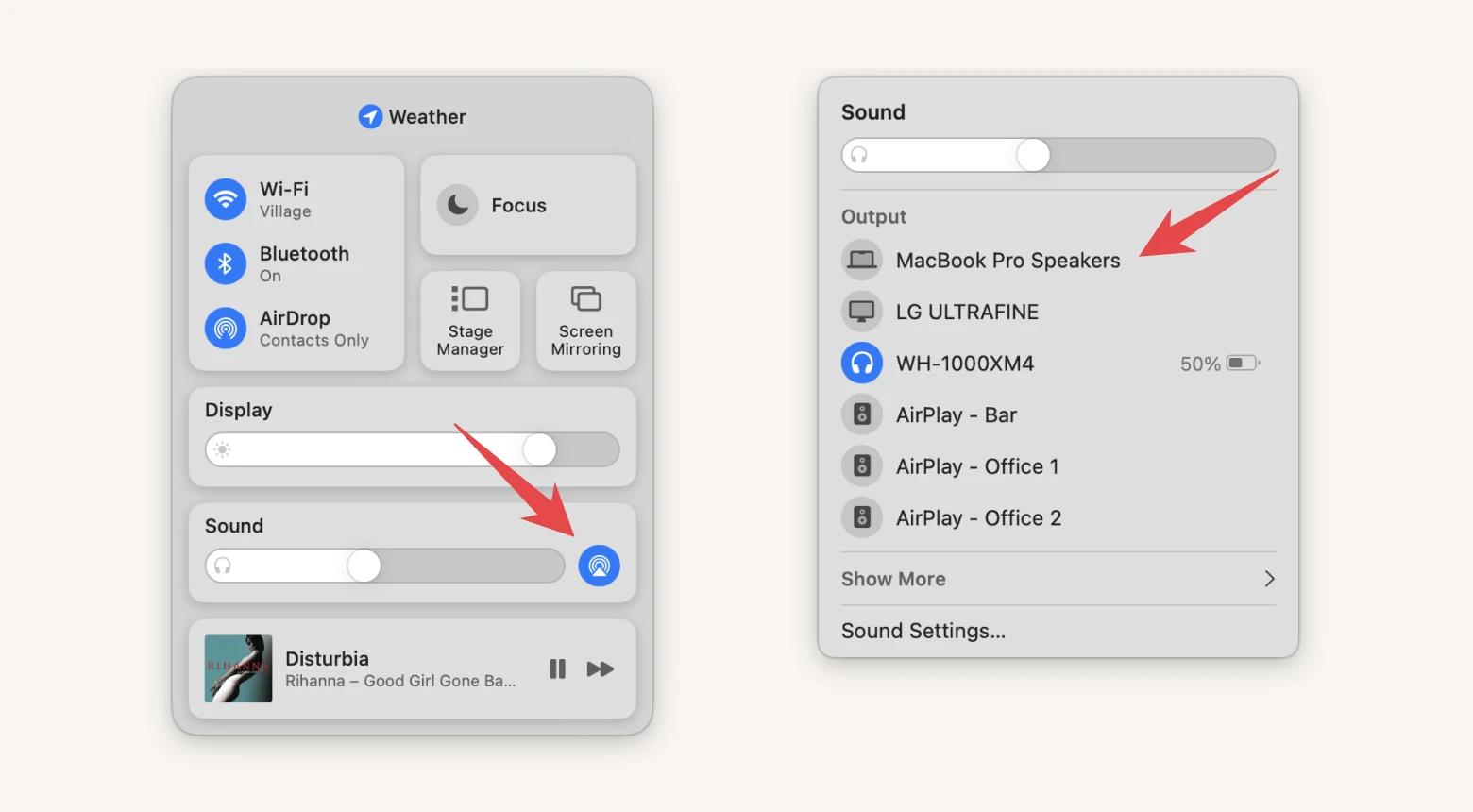 disconnect airplay mac