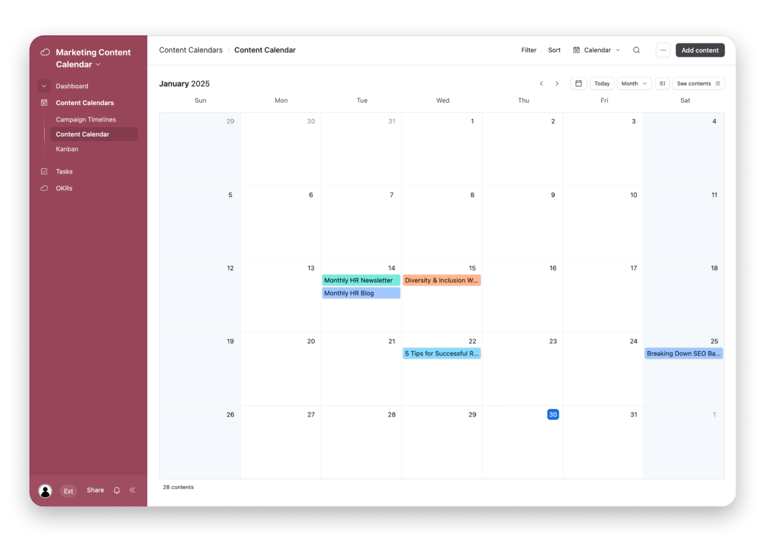 Airtable Content Calendar