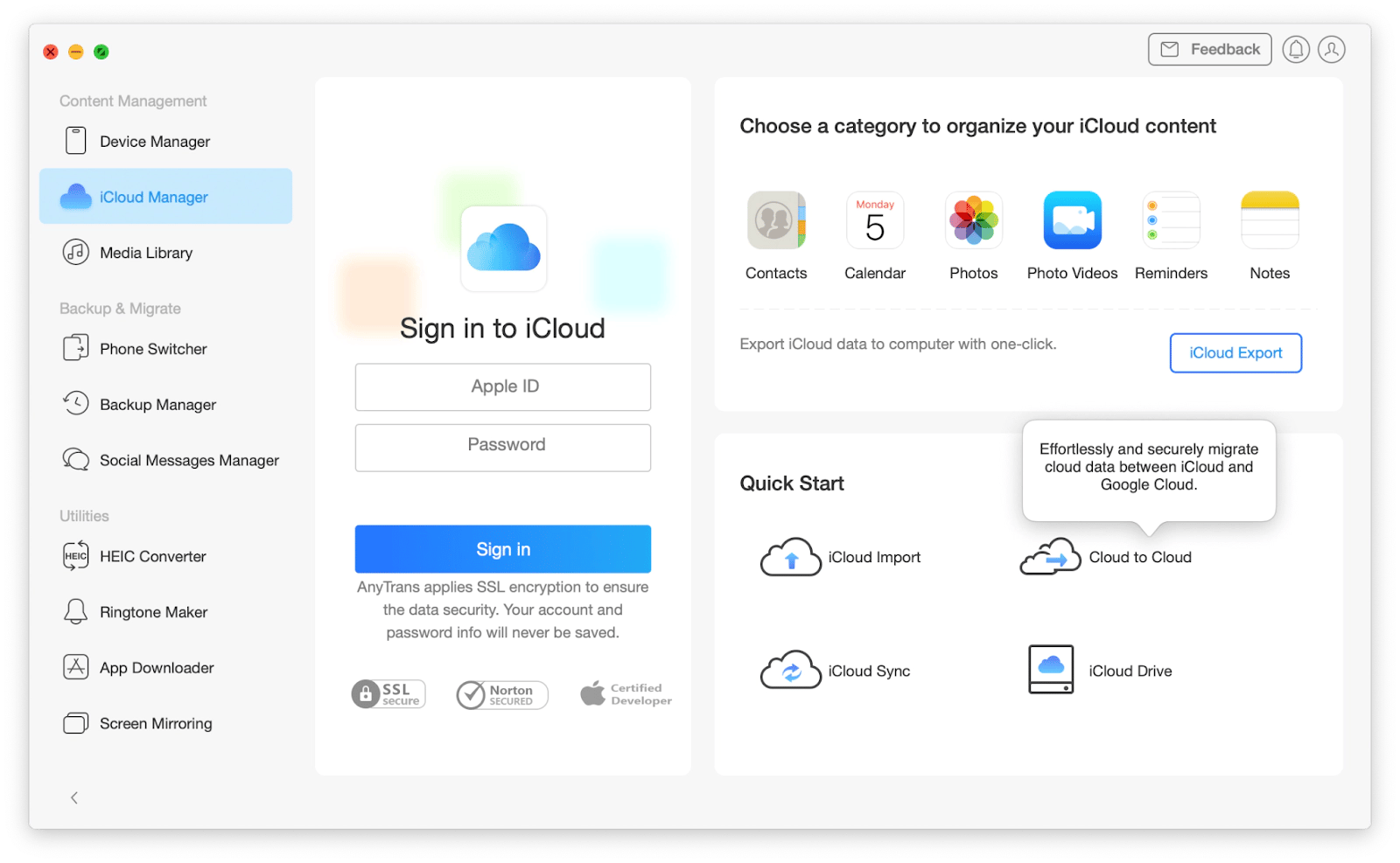 transferring between clouds with AnyTrans