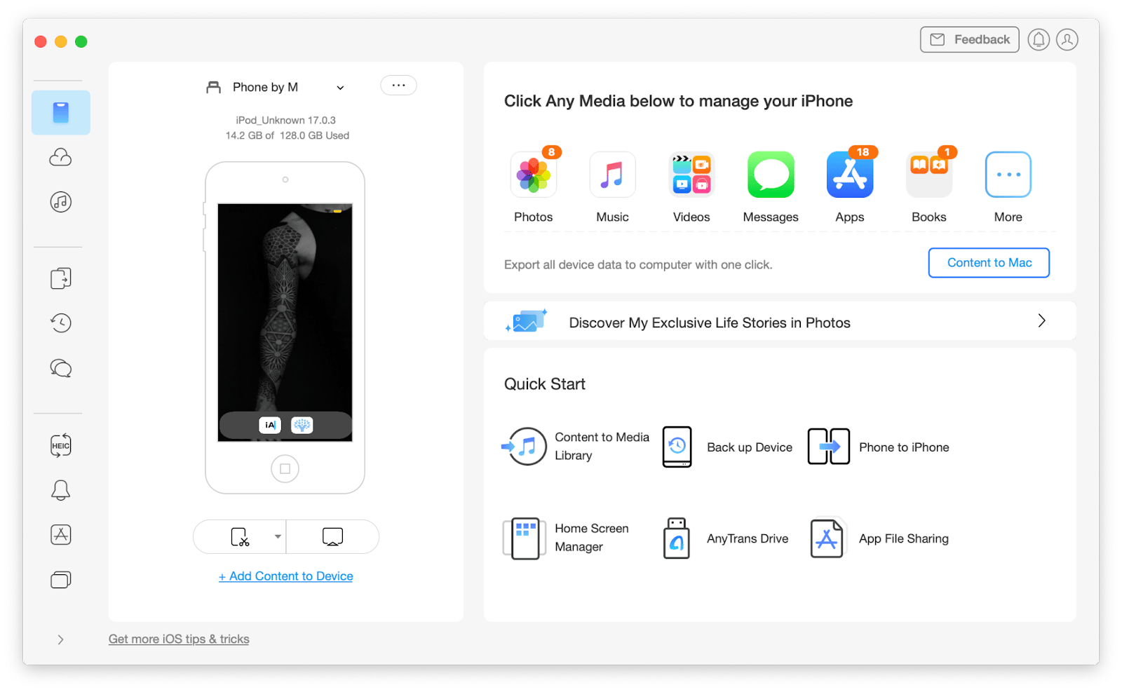 anytrans ios iphone manager mac