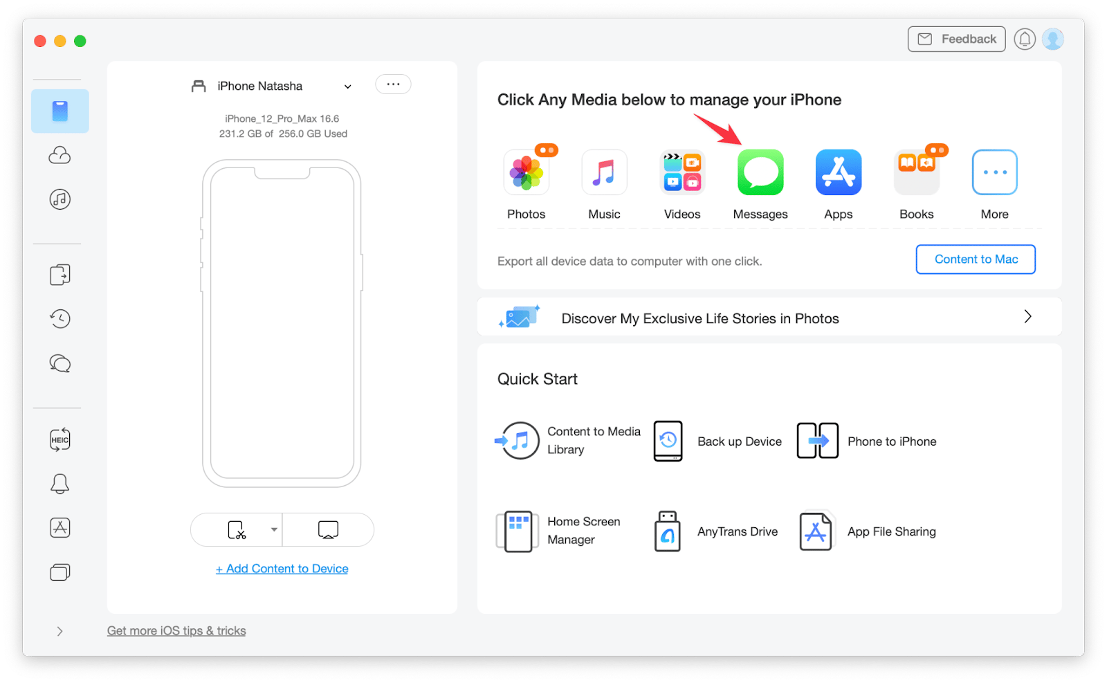 anytrans transfer files iphone mac