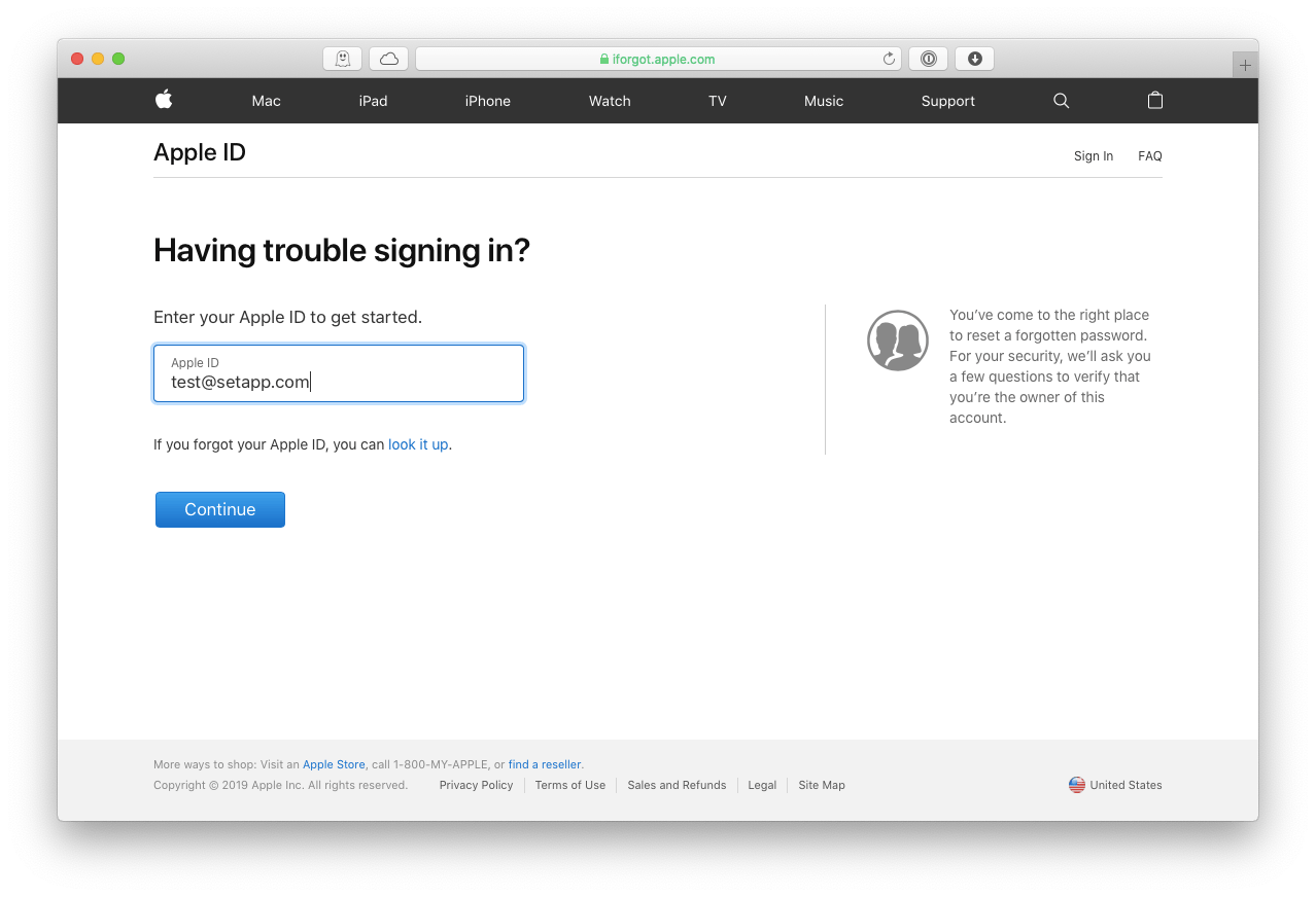 Apple ID forgot password Mac iPhone