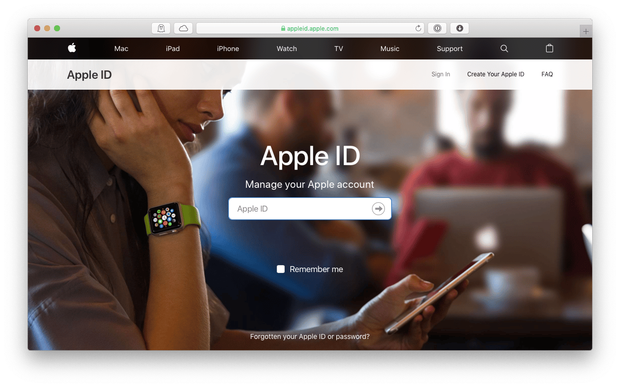 create apple id website