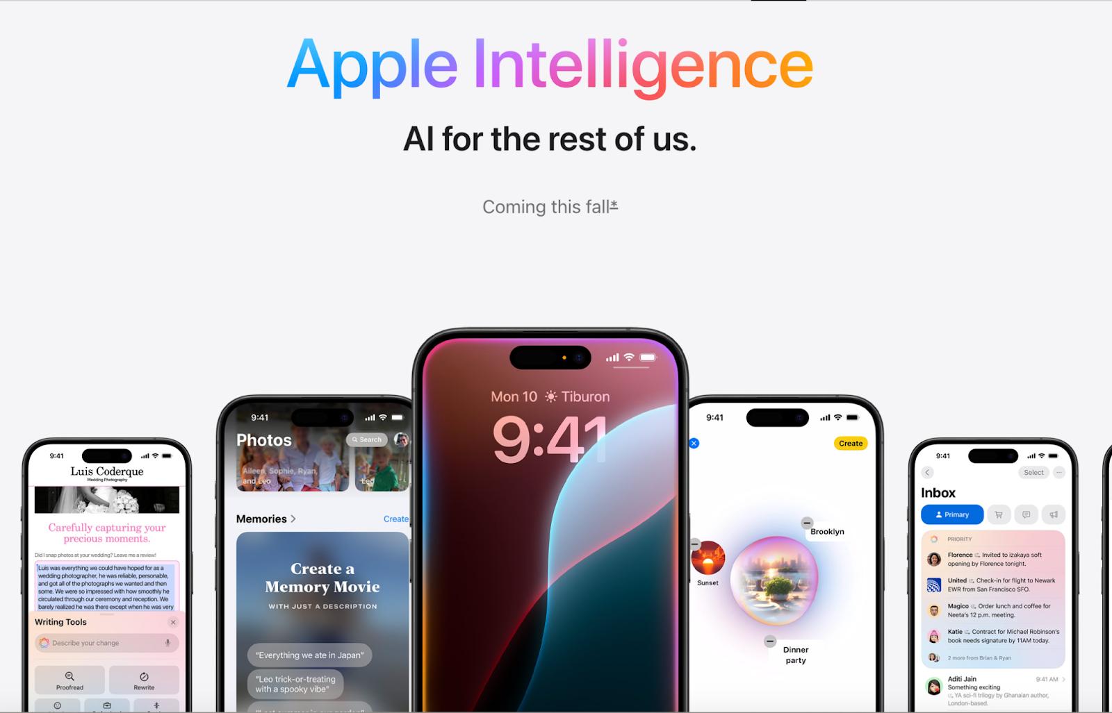 apple intelligence preview page