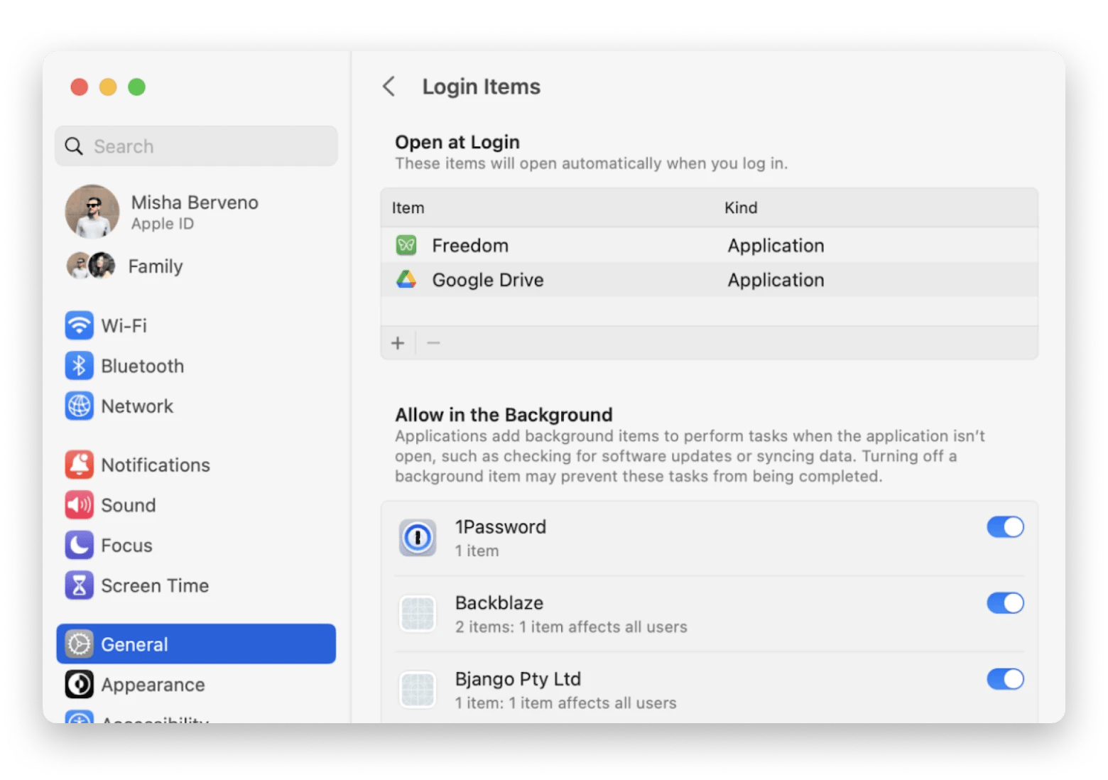 apple menu system settings general