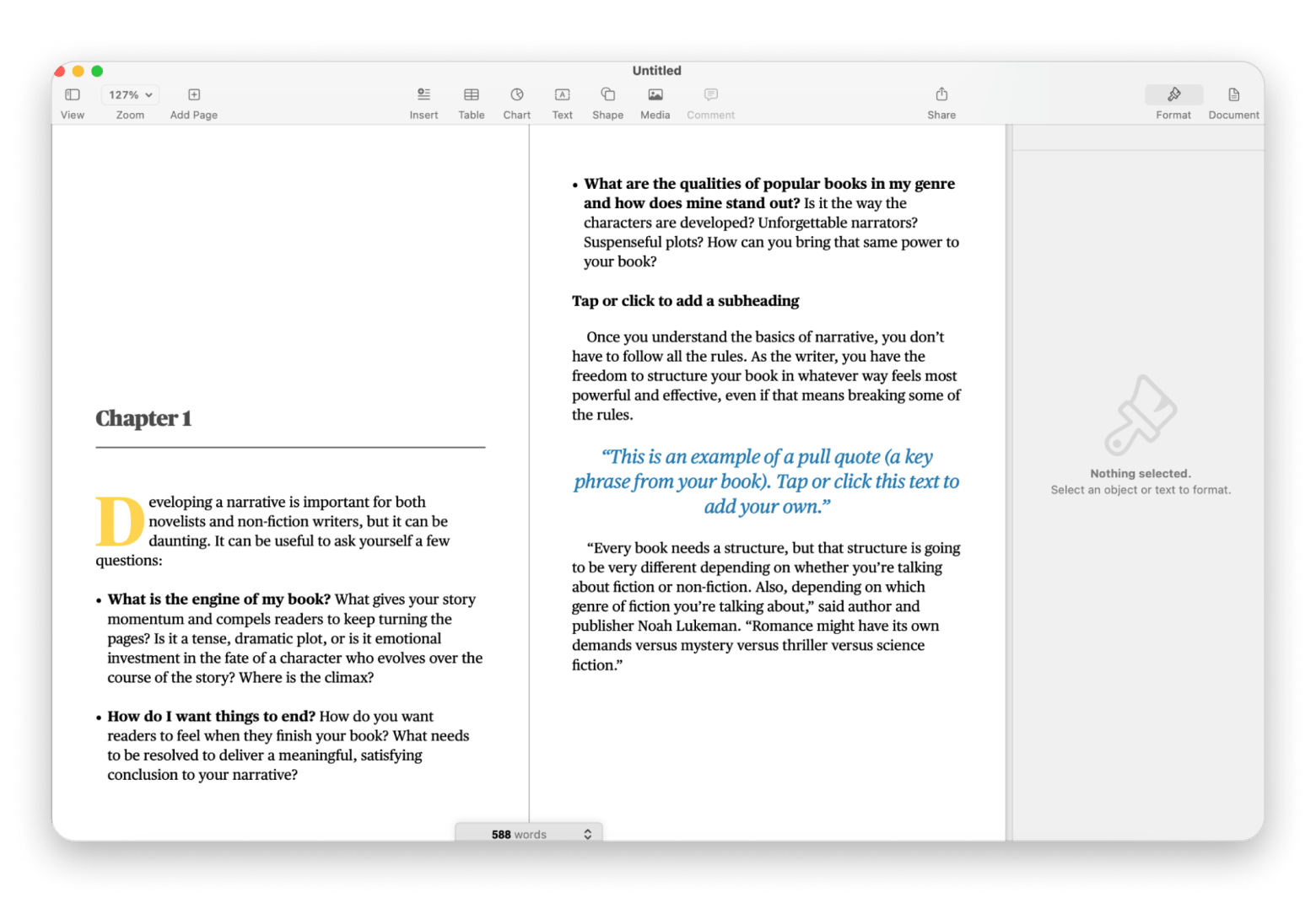 Apple pages for book writing Apple pages for book writing