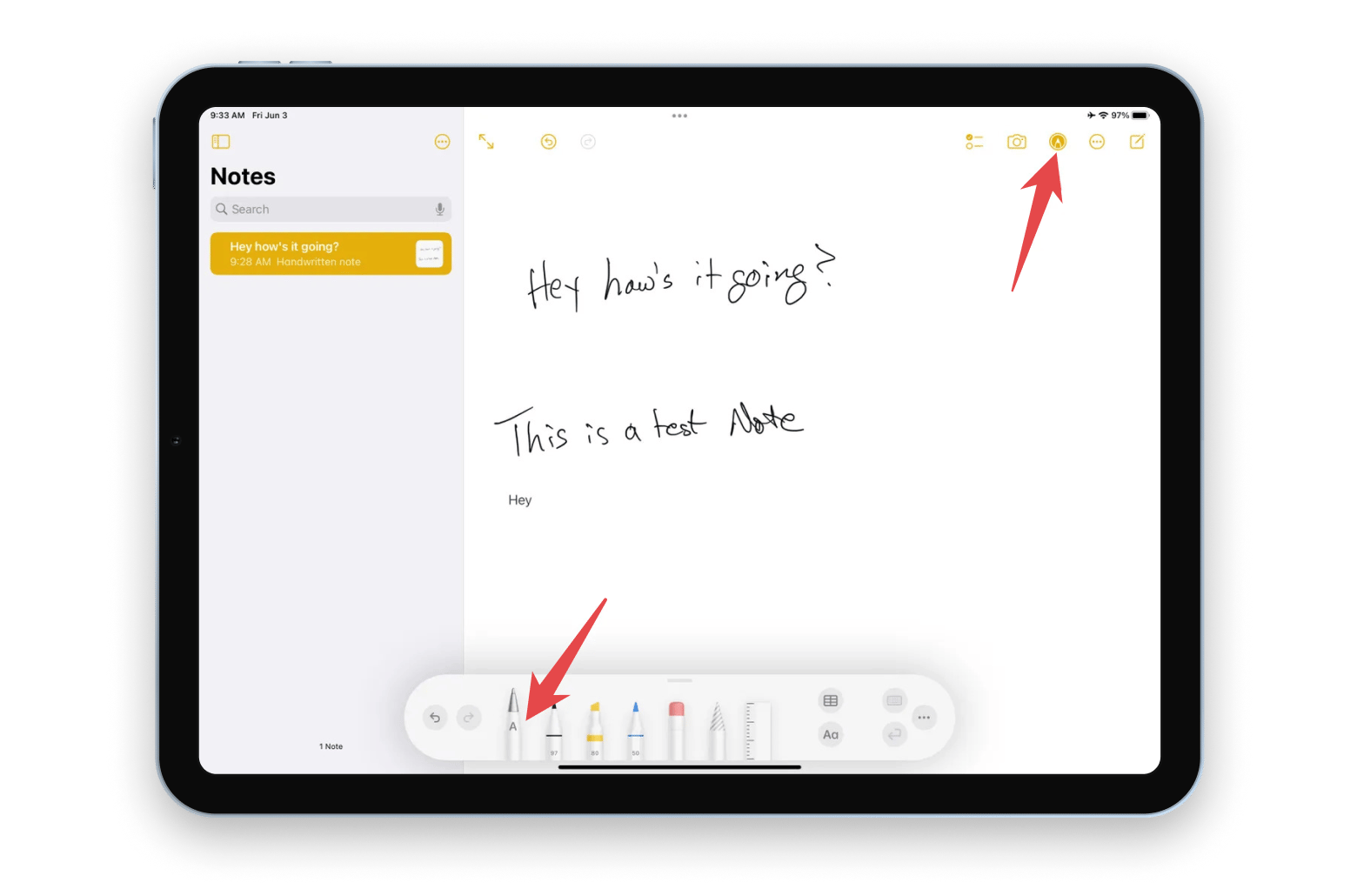 apple pencil supported mac notes app