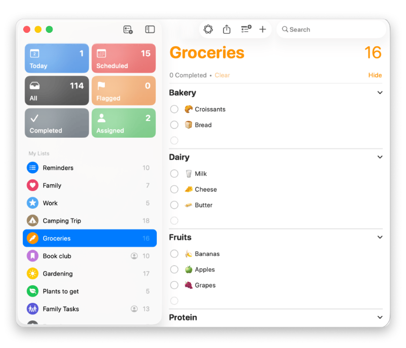 Apple Reminders to do list 