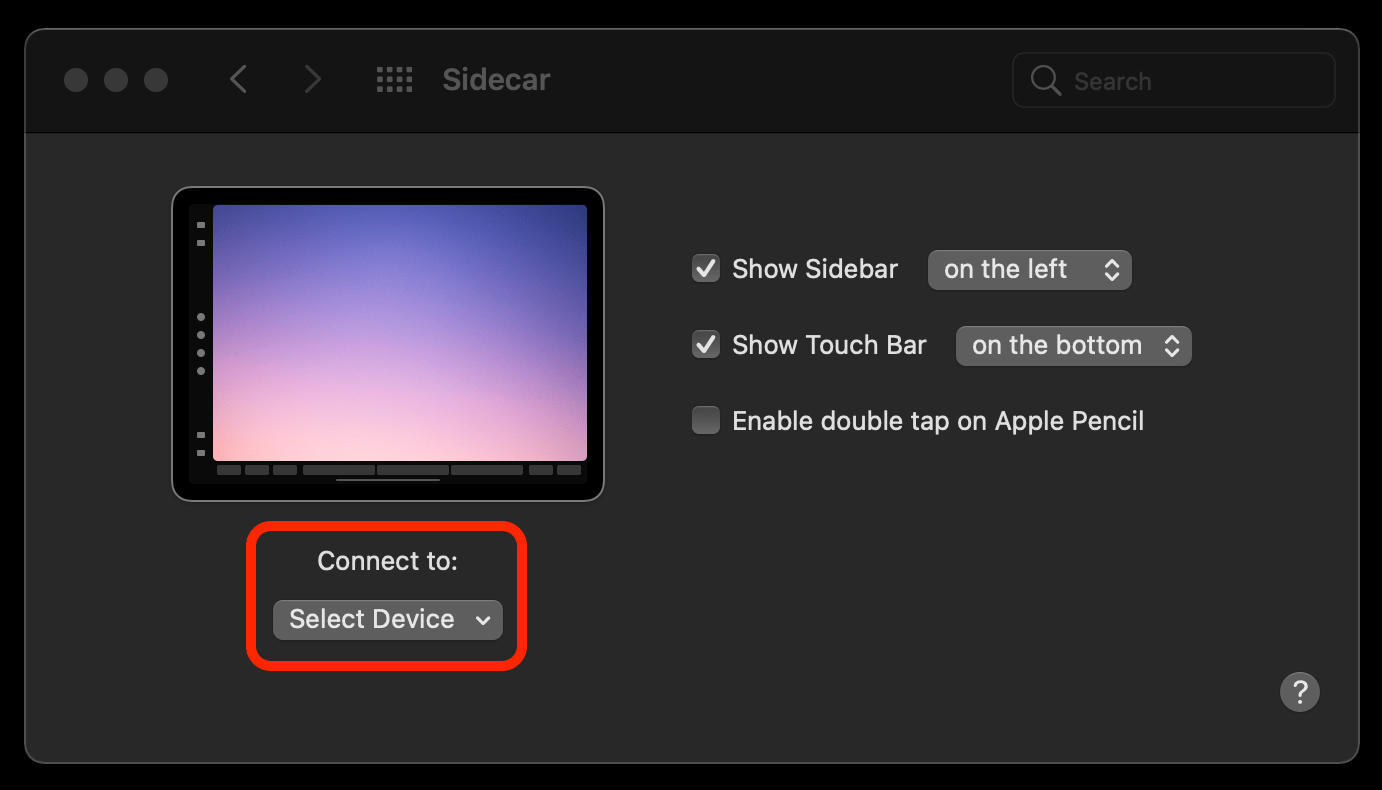 sidecar connect ipad