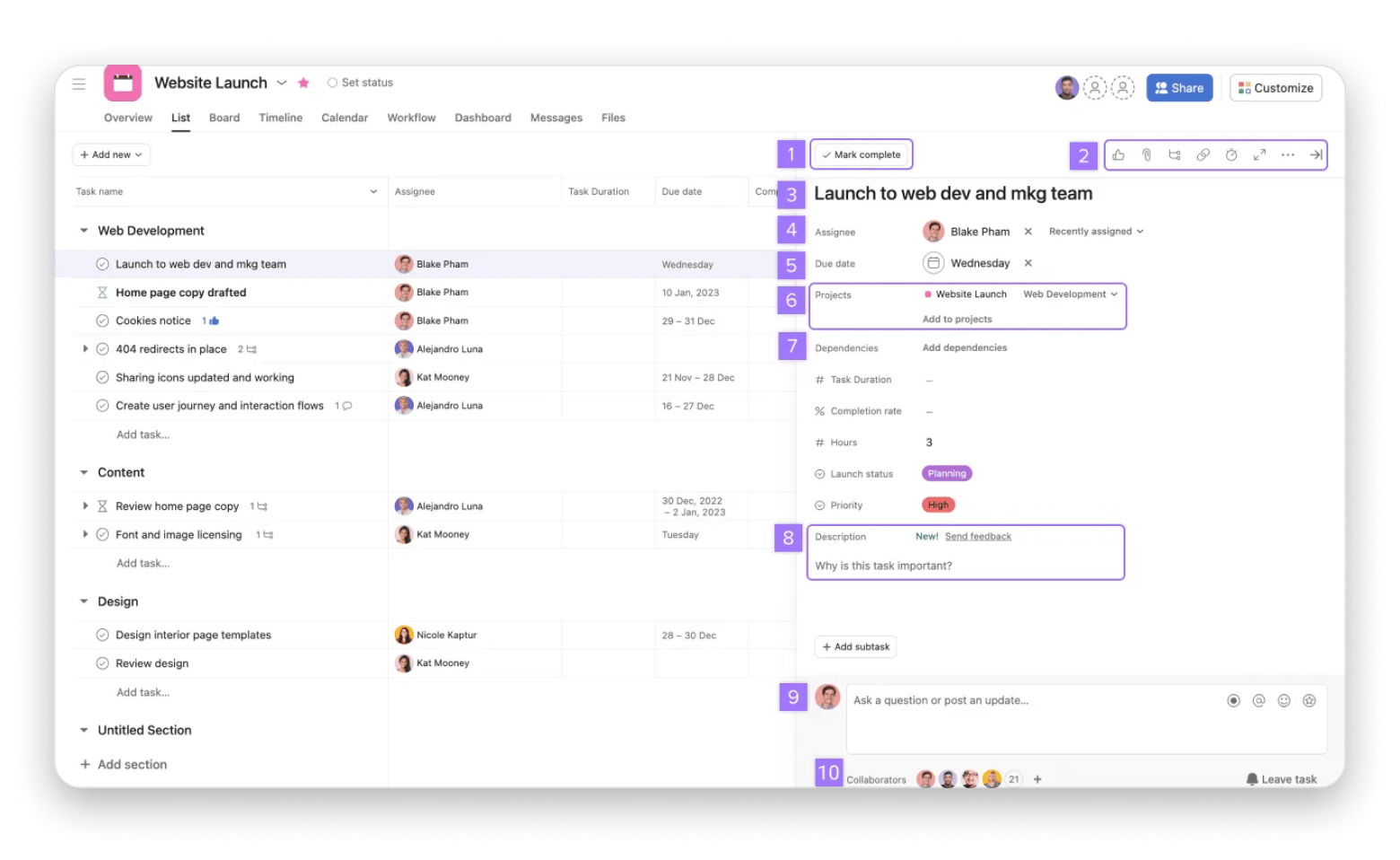 Asana productivity app 