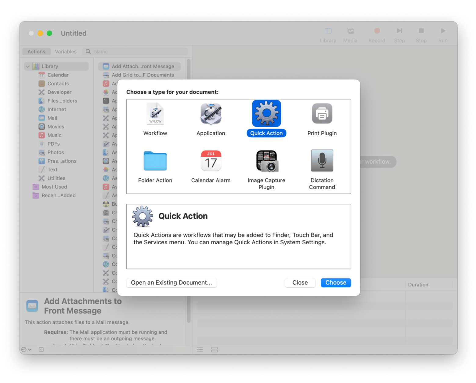 Automator Quick Action