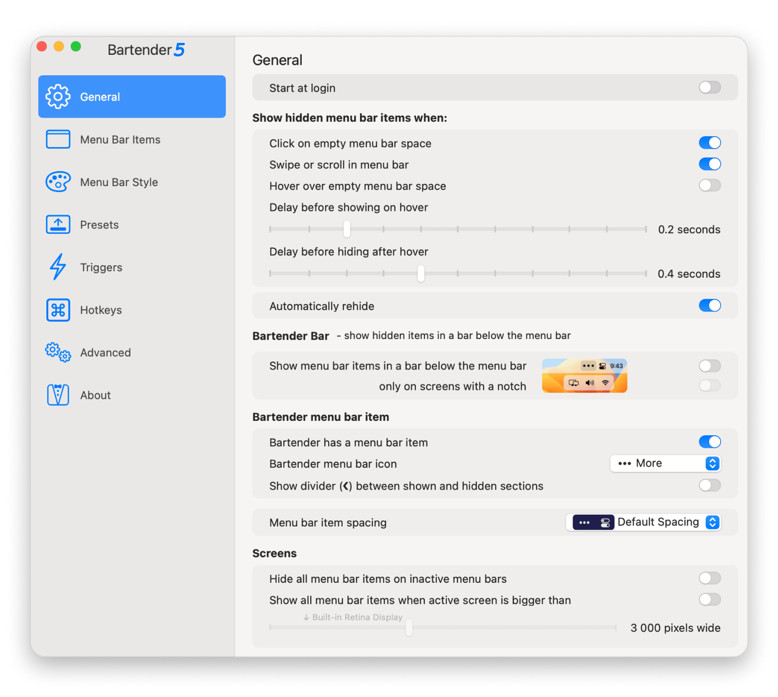 Keep menu bar clean with Bartender from Setapp collection