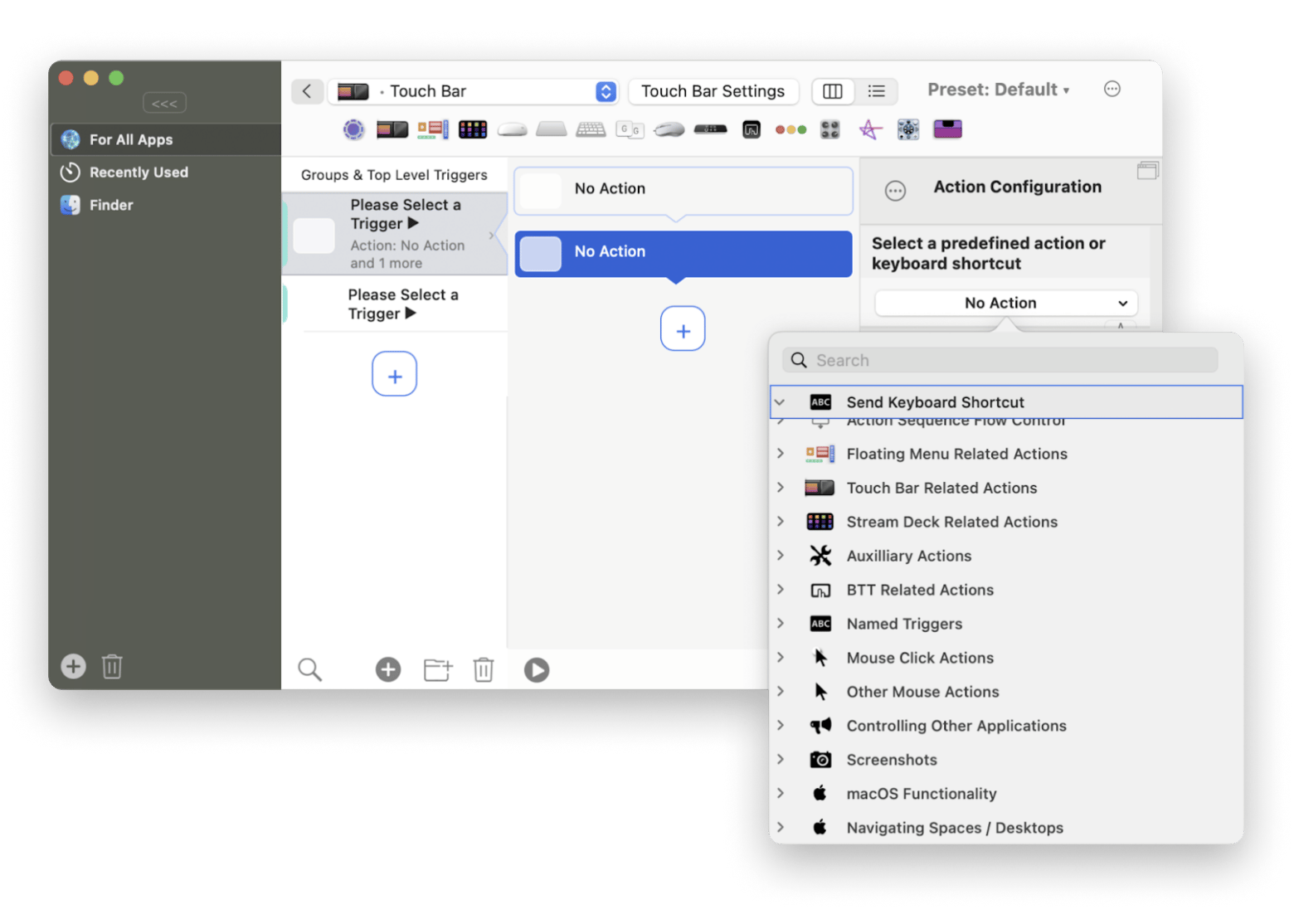 bettertouchtool creating new trigger