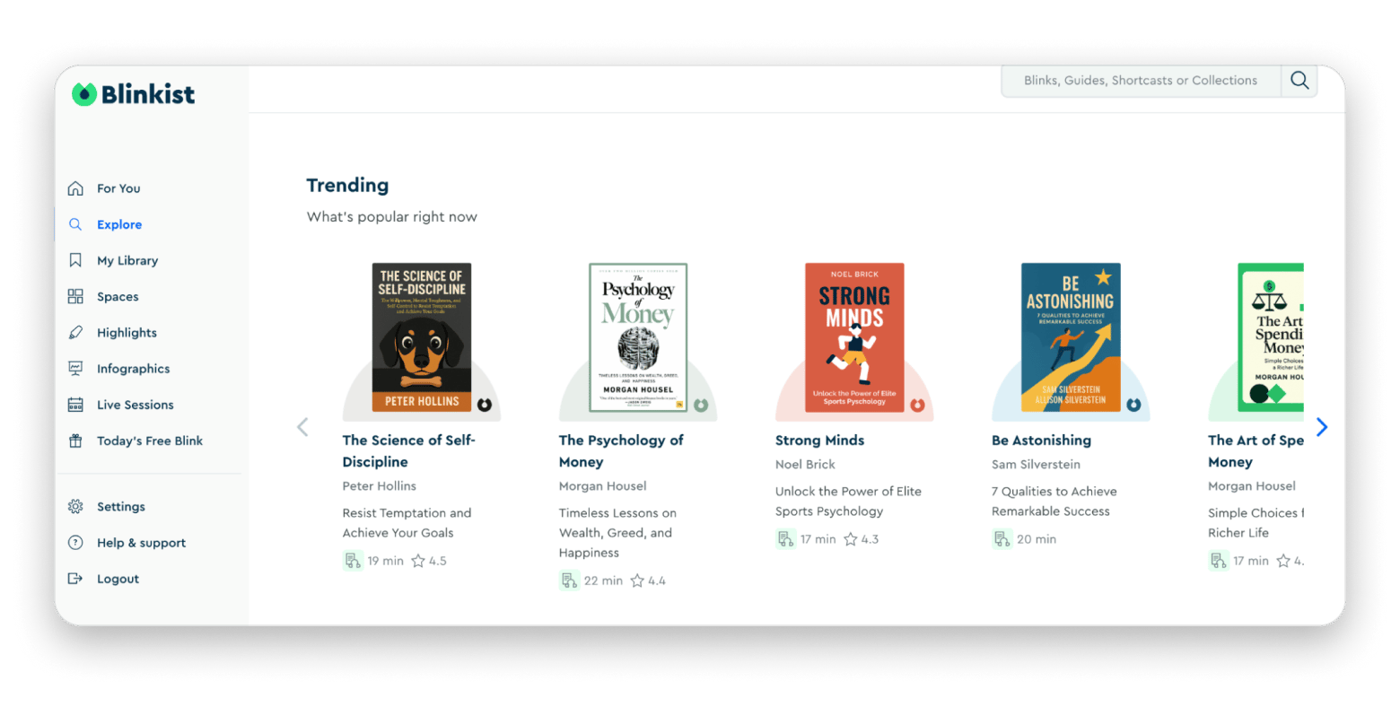 Blinkist reading app