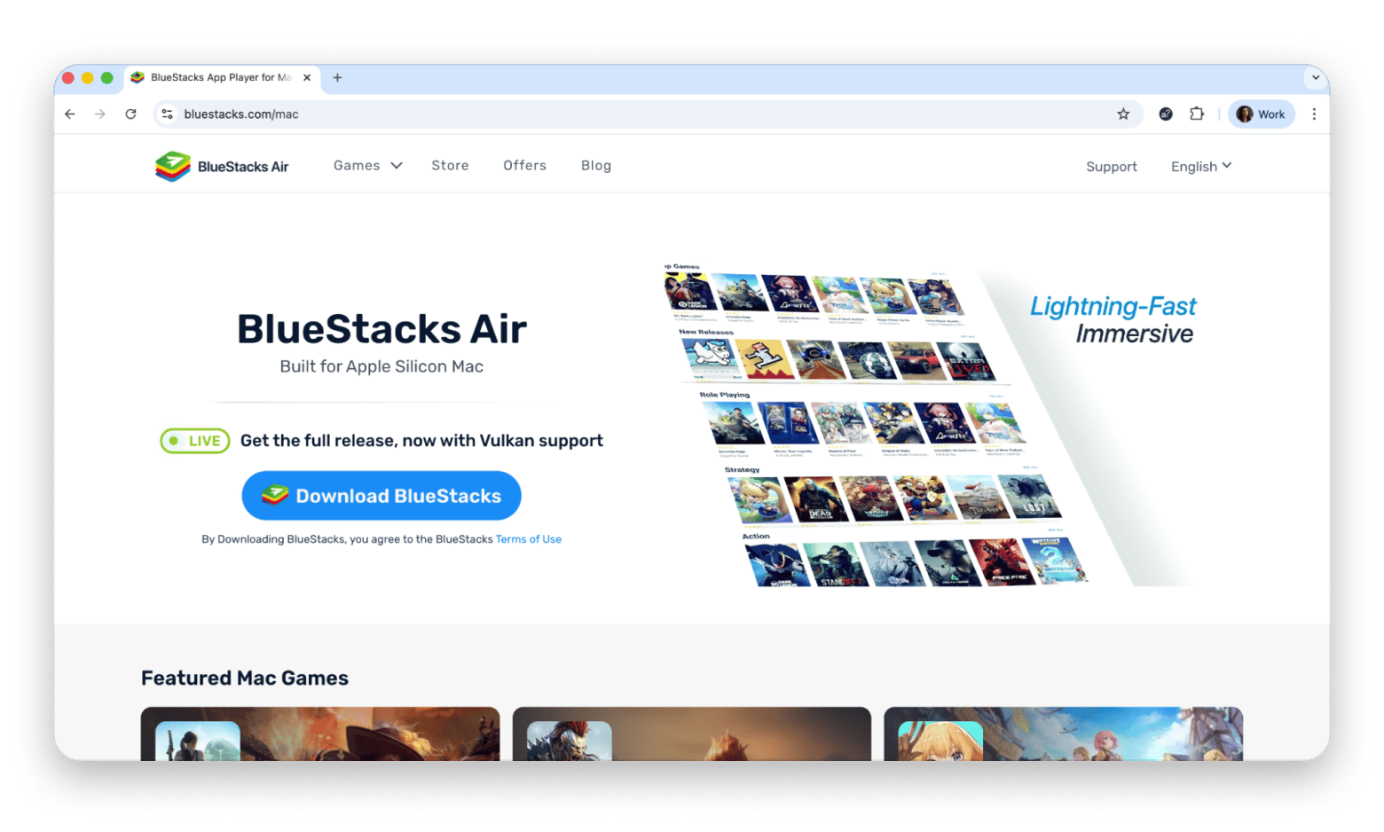 Bluestacks web page