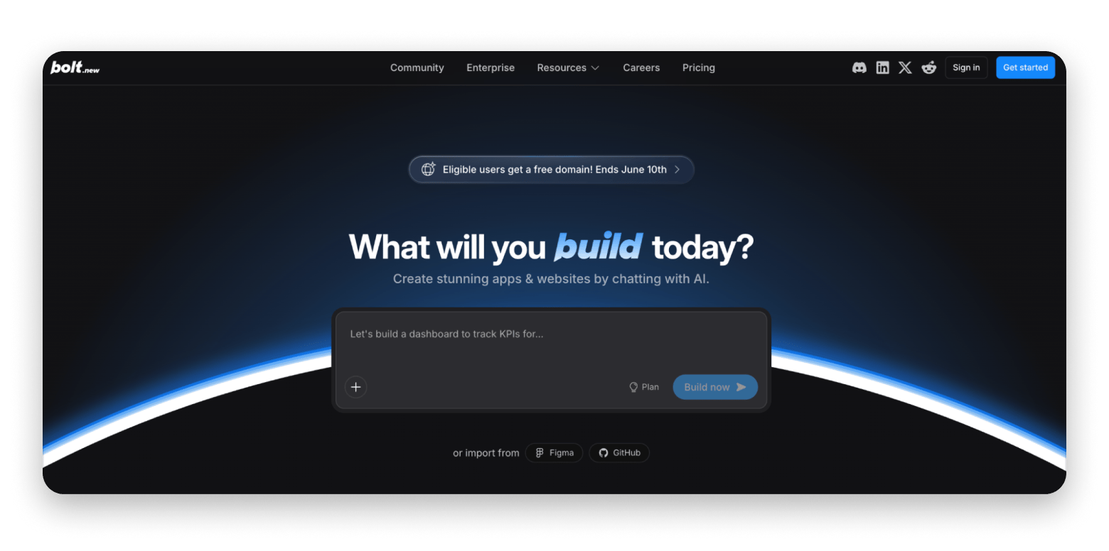 Bolt vibe coding tool