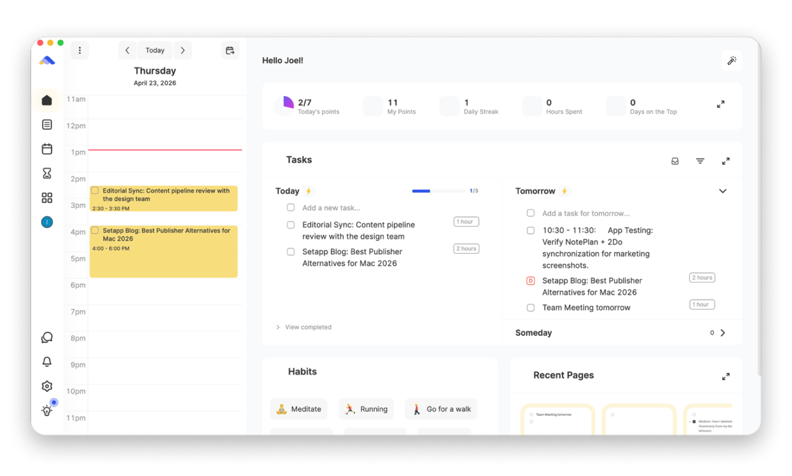 Task and project interface of ByDesign, a management tool available on Setapp.