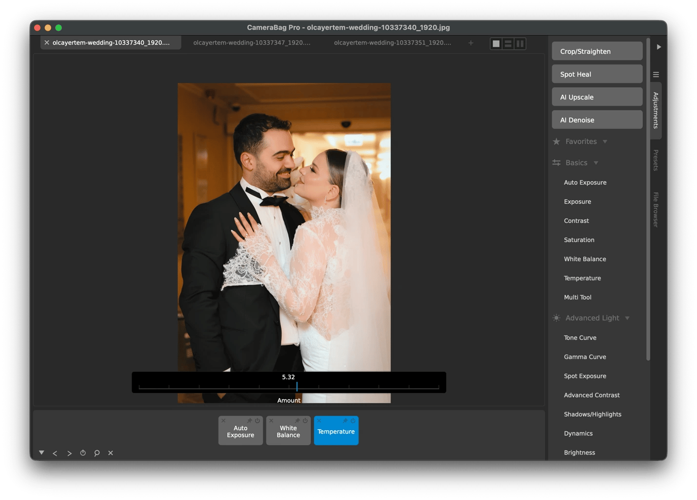 Applying consistent color grading to a photo using CameraBag Pro, a photo editing app from Setapp