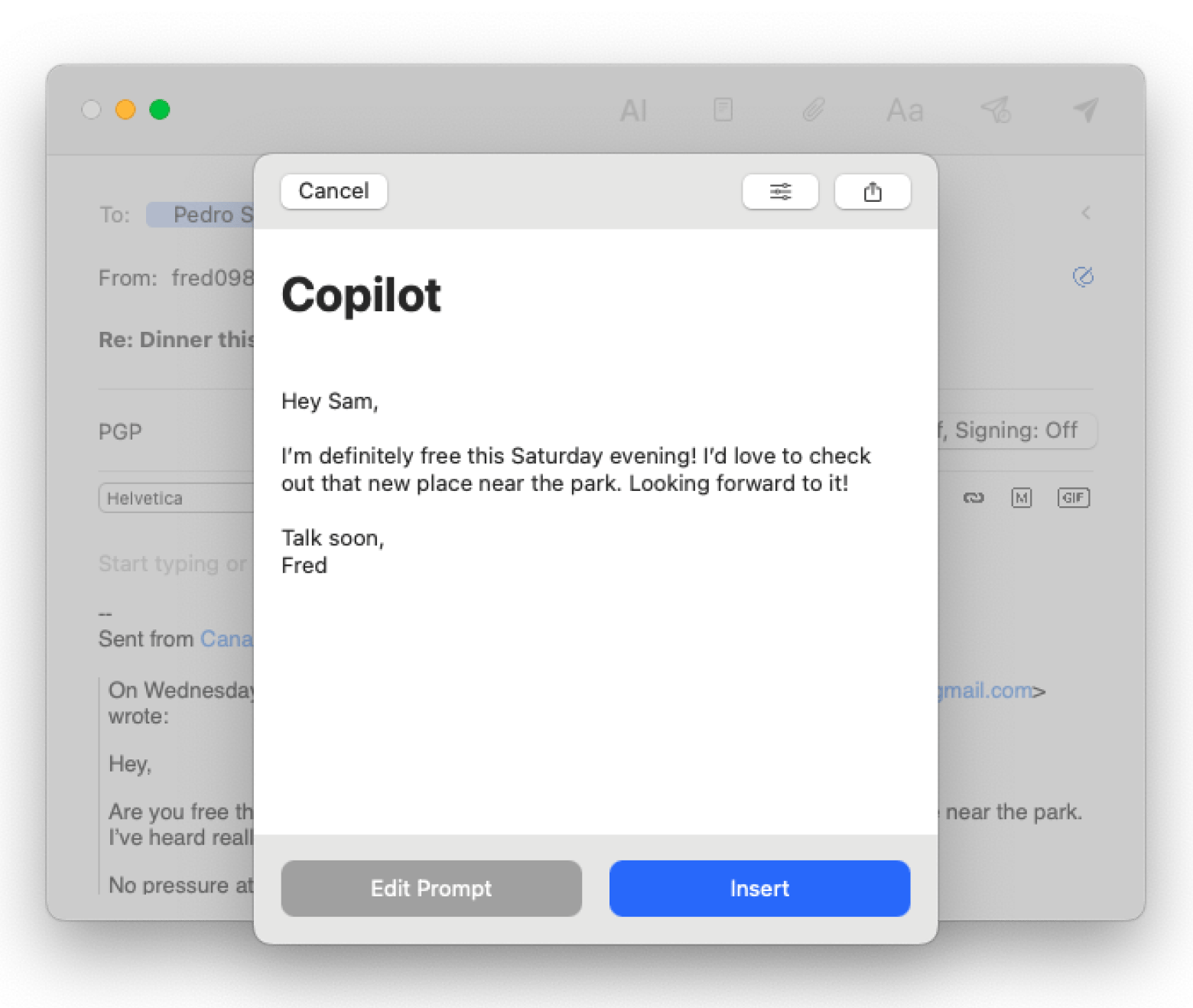 Canary Mail copilot Canary Mail copilot