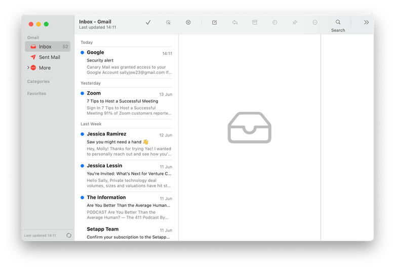 App Canary Mail no Setapp