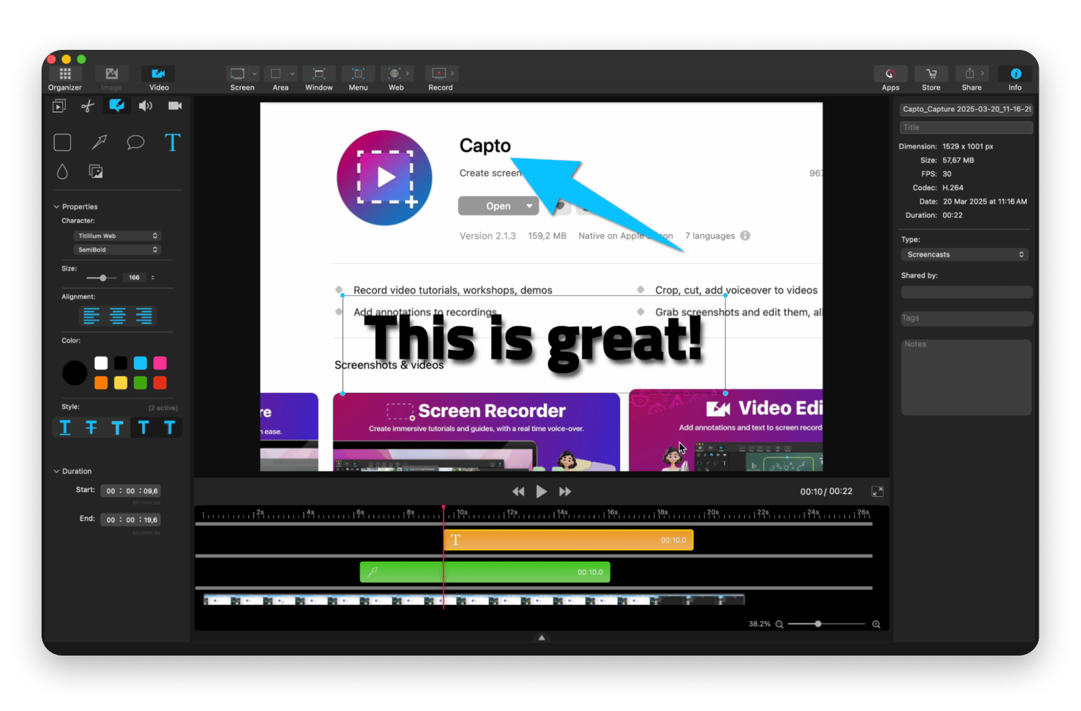 Capto is a compression app, available on Setapp