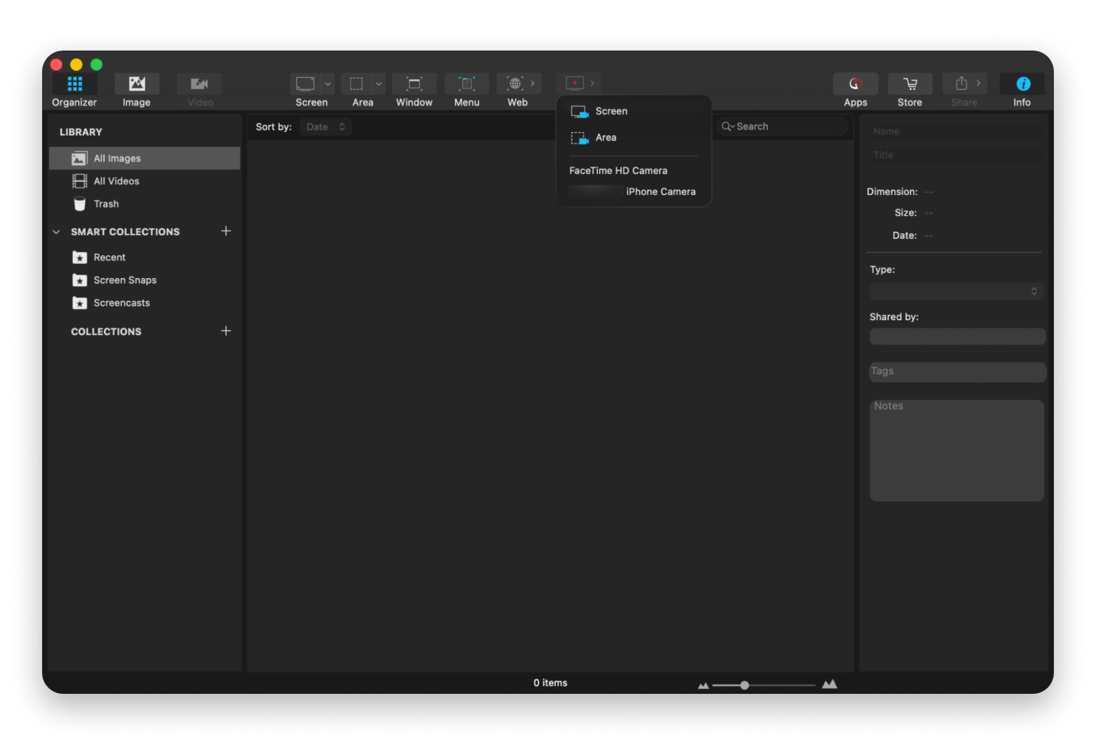 The interface of Capto, a screen recording and editing app available on Setapp