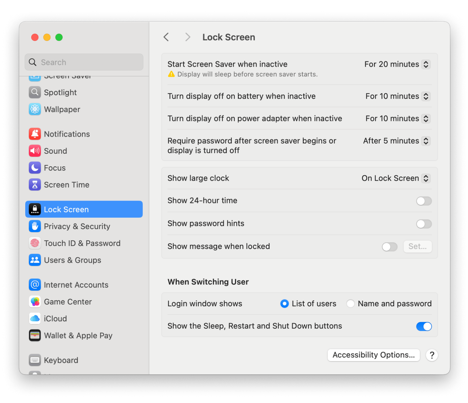 how to change screen time out on mac