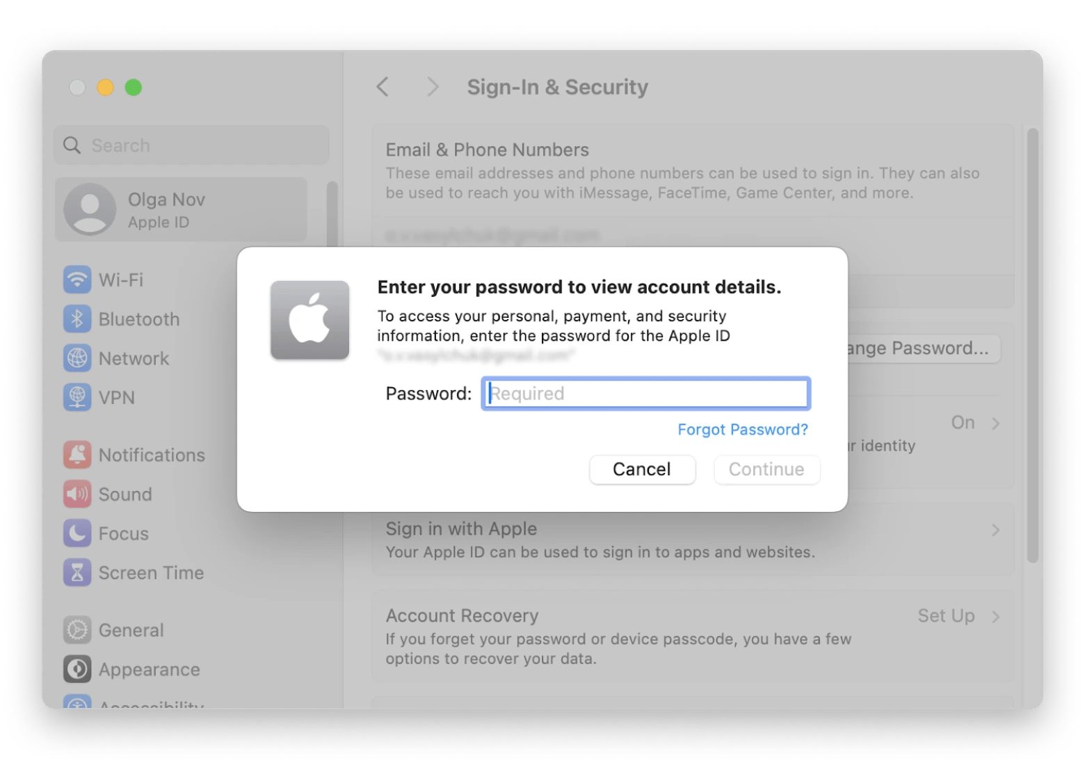 changing your apple id password