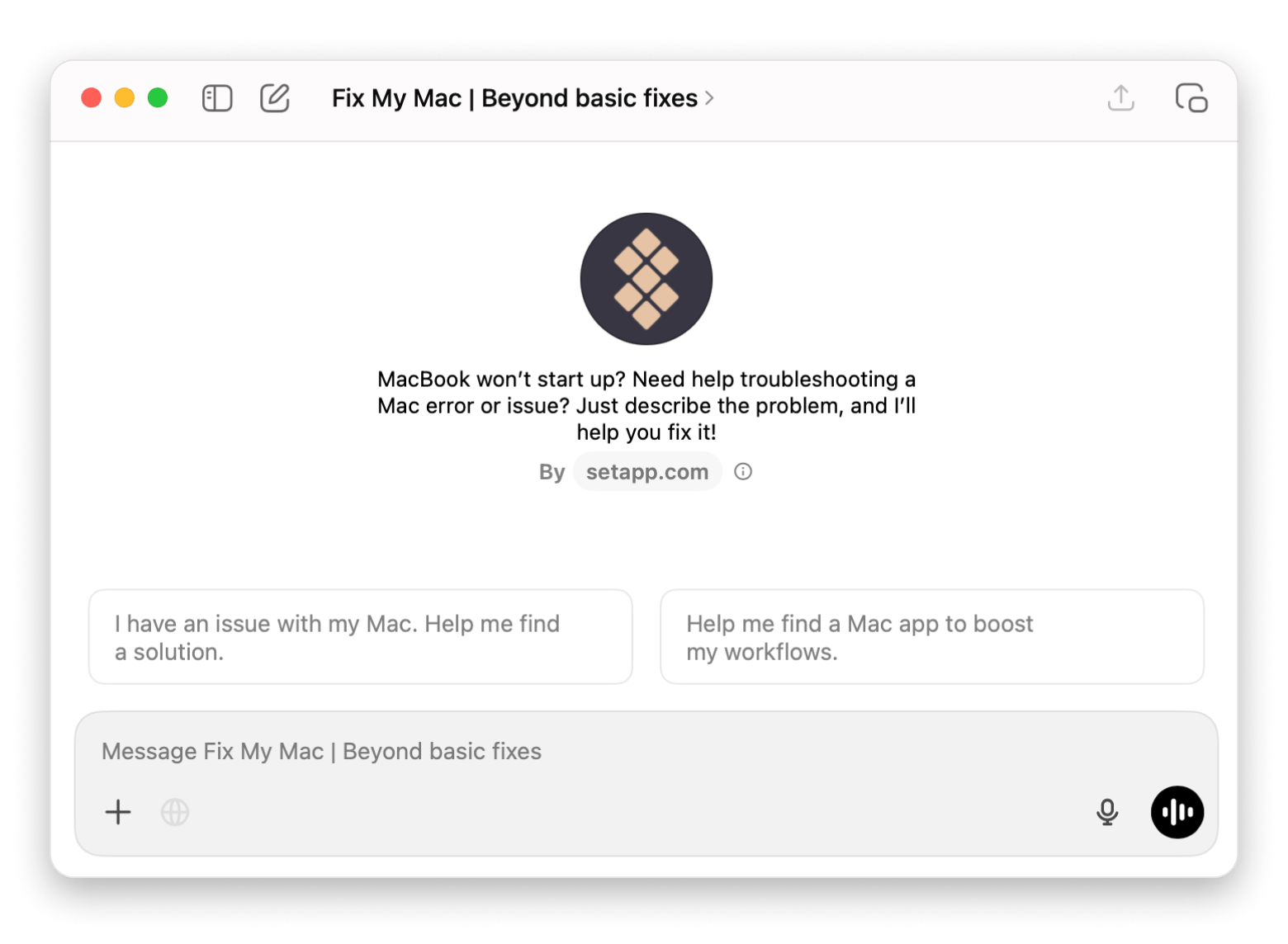 ChatGPT assitant for Mac troubleshooting