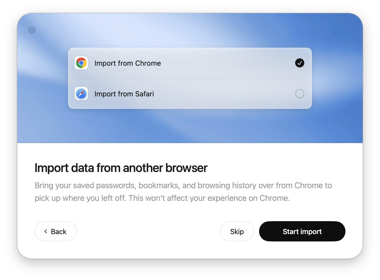 Importing data from other browser to Atlas