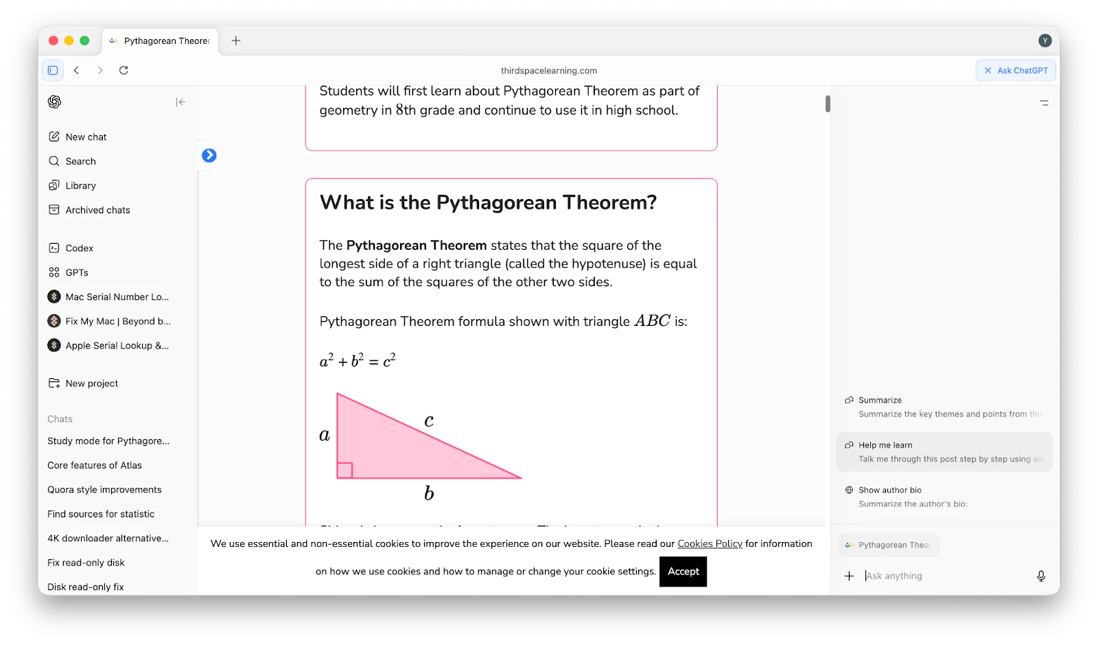 The overview of Atlas sidebar