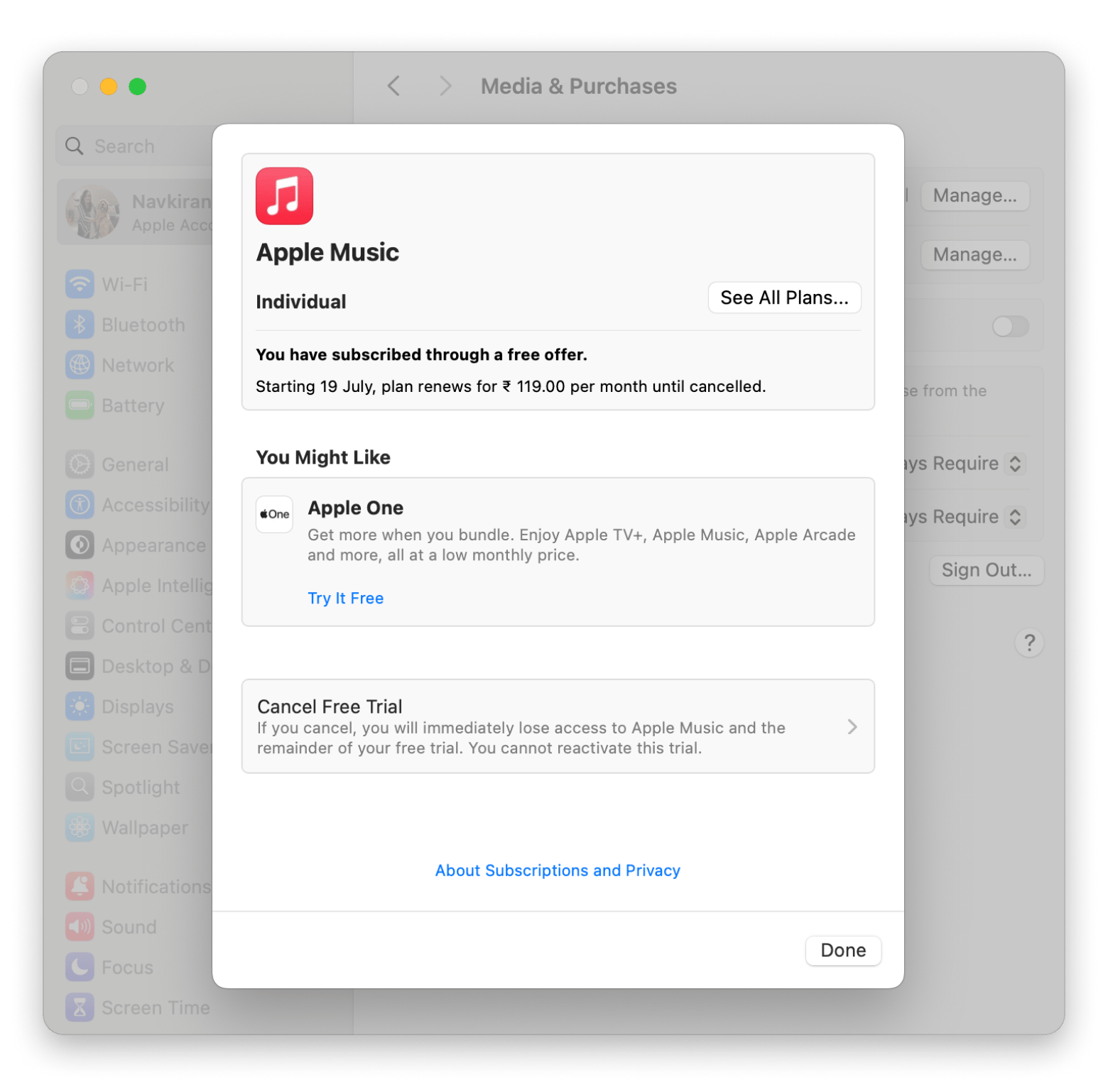 checking Apple Music subscription on a Mac checking Apple Music subscription on a Mac