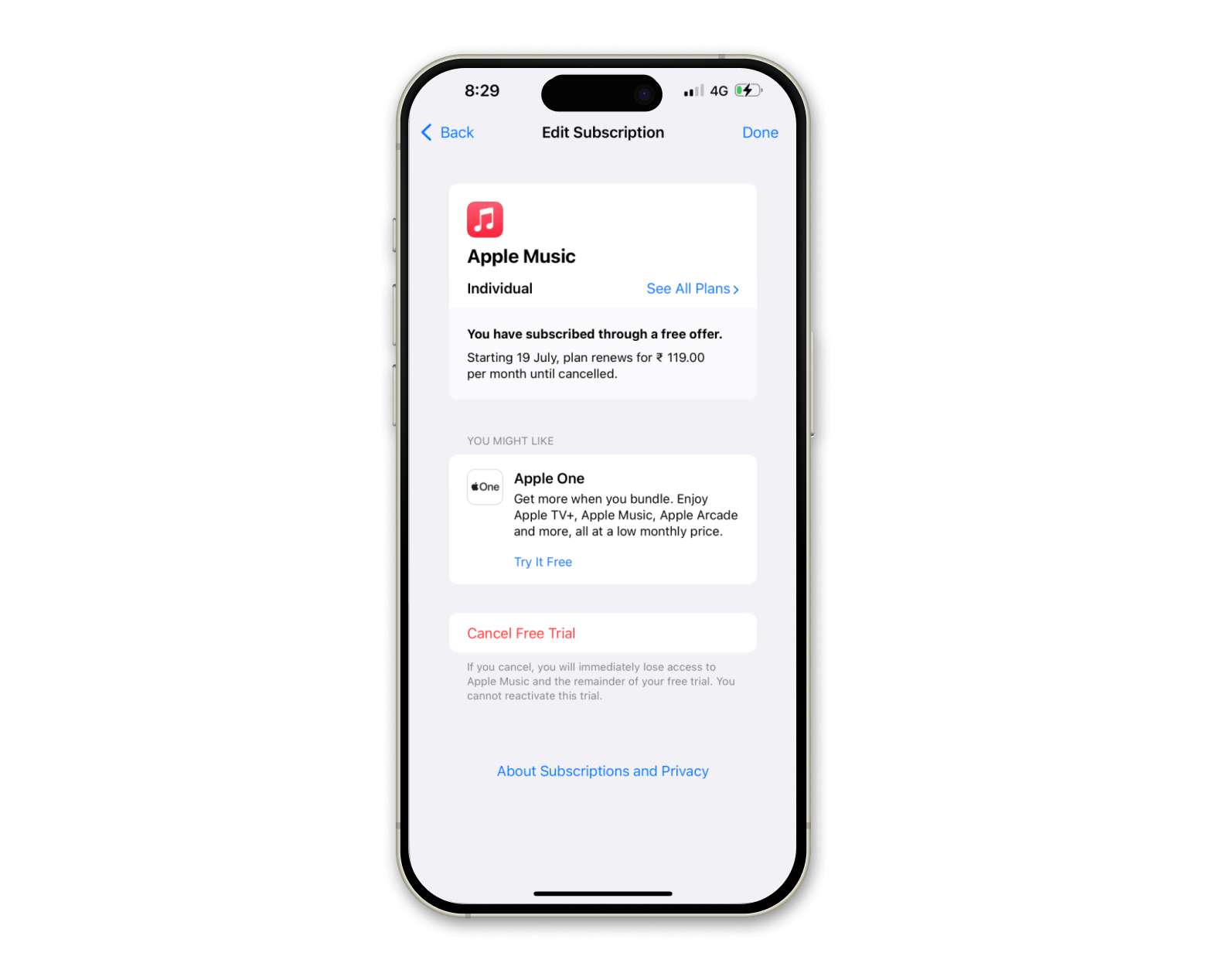 checking Apple Music subscription on an iPhone checking Apple Music subscription on an iPhone
