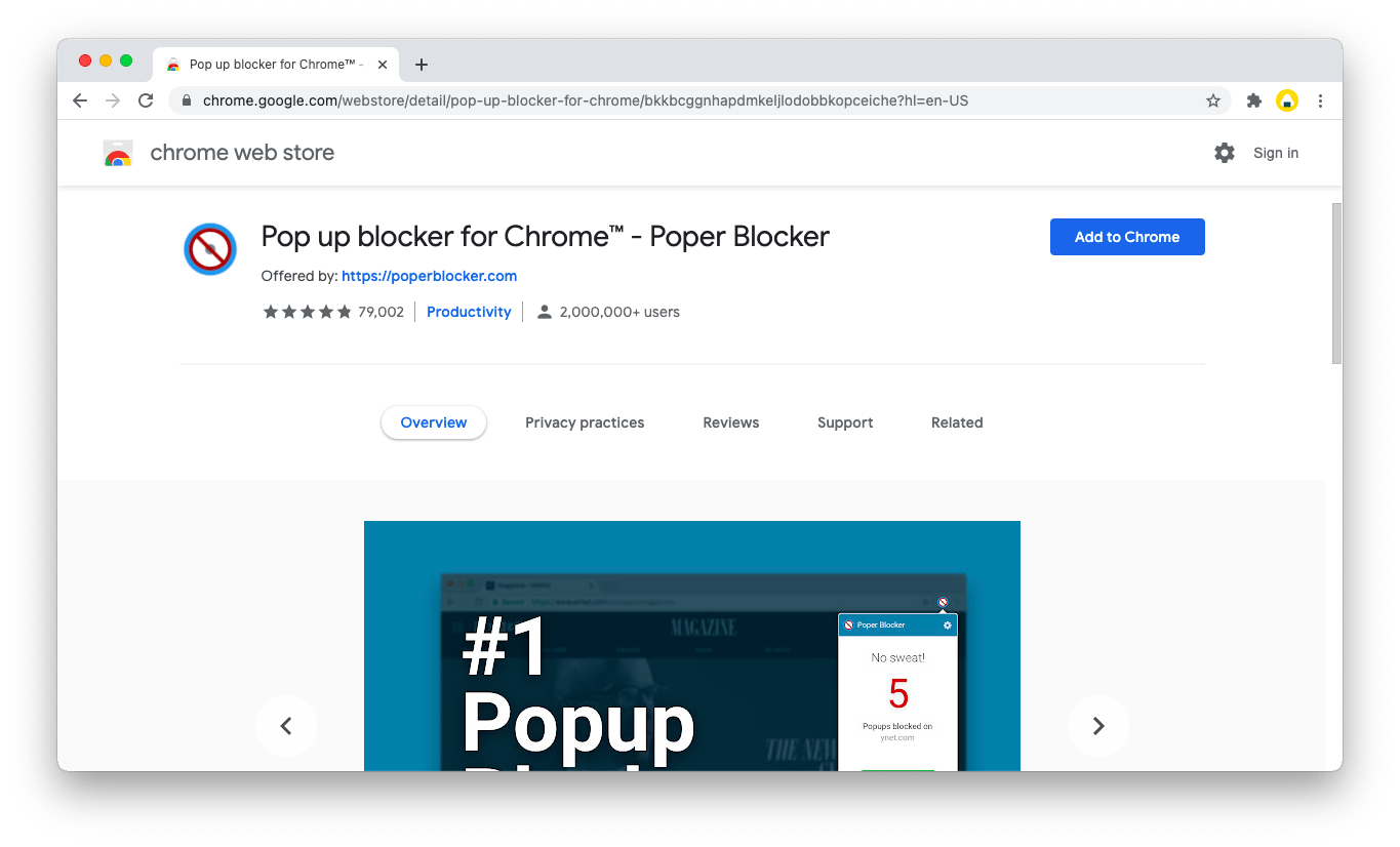 pop-up blocker extension