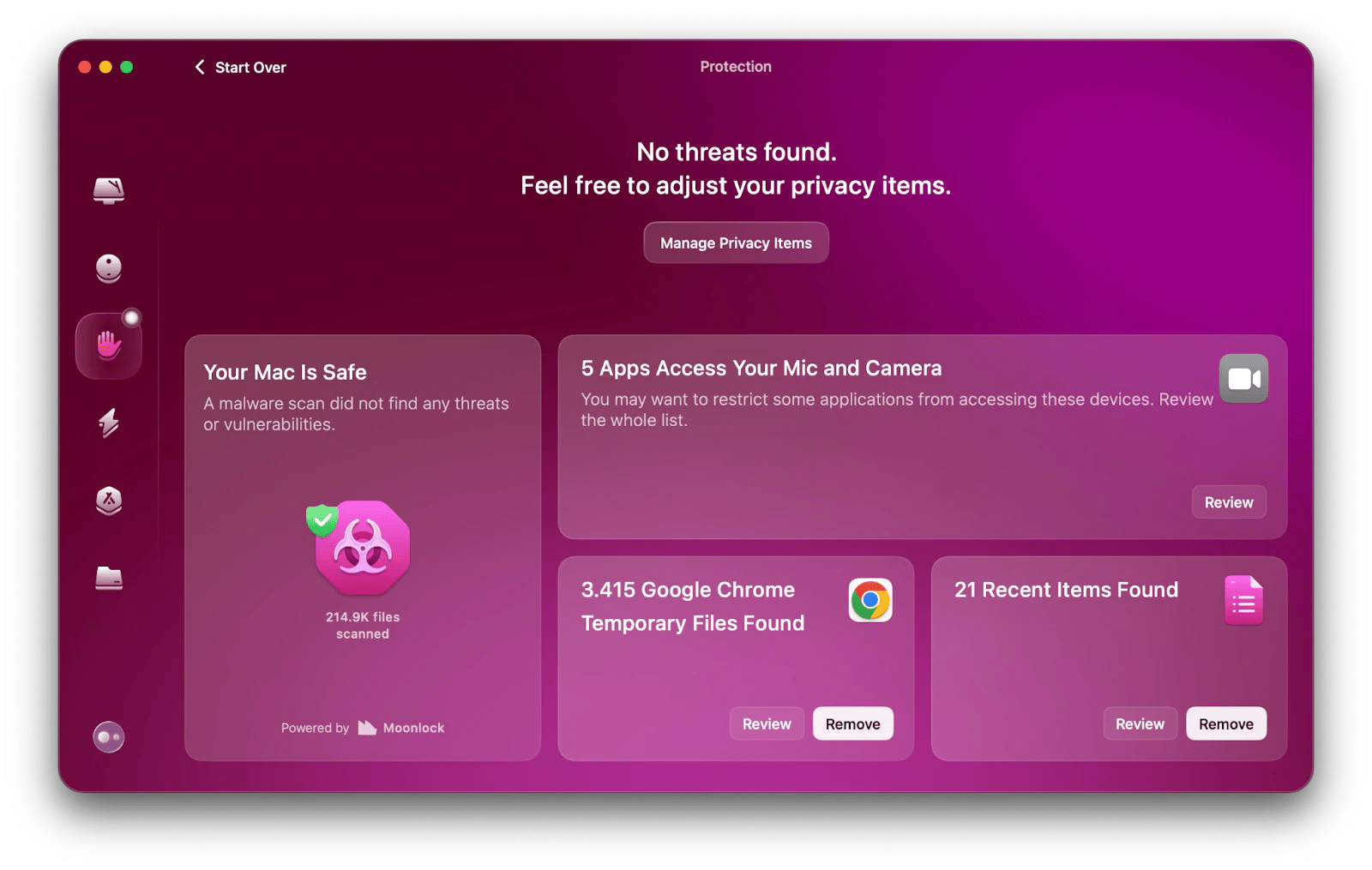 The interface of CleanMyMac, a Mac care app that's available on Setapp 