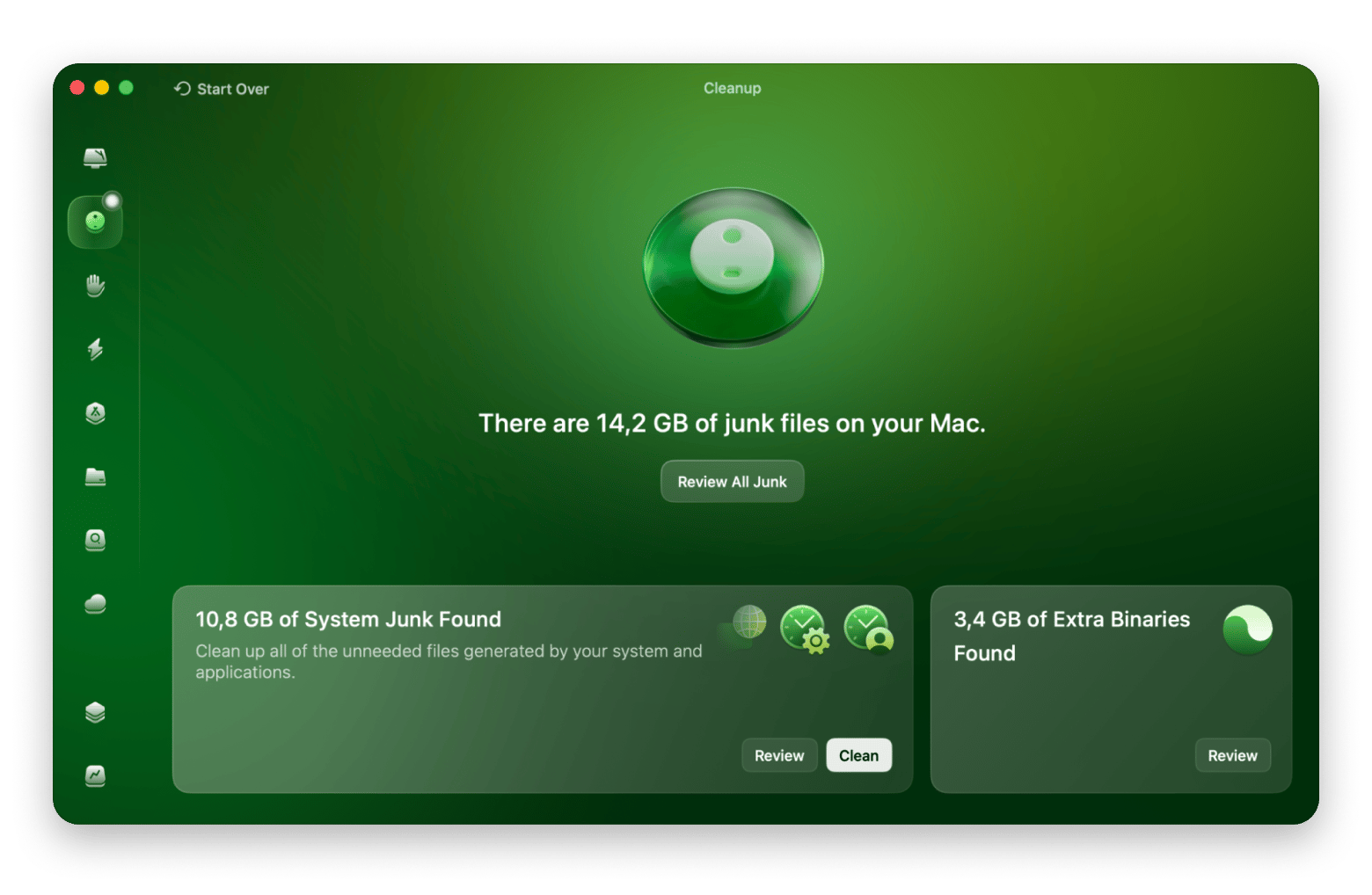 The Cleanup module in CleanMyMac, a Mac cleaner app available on Setapp