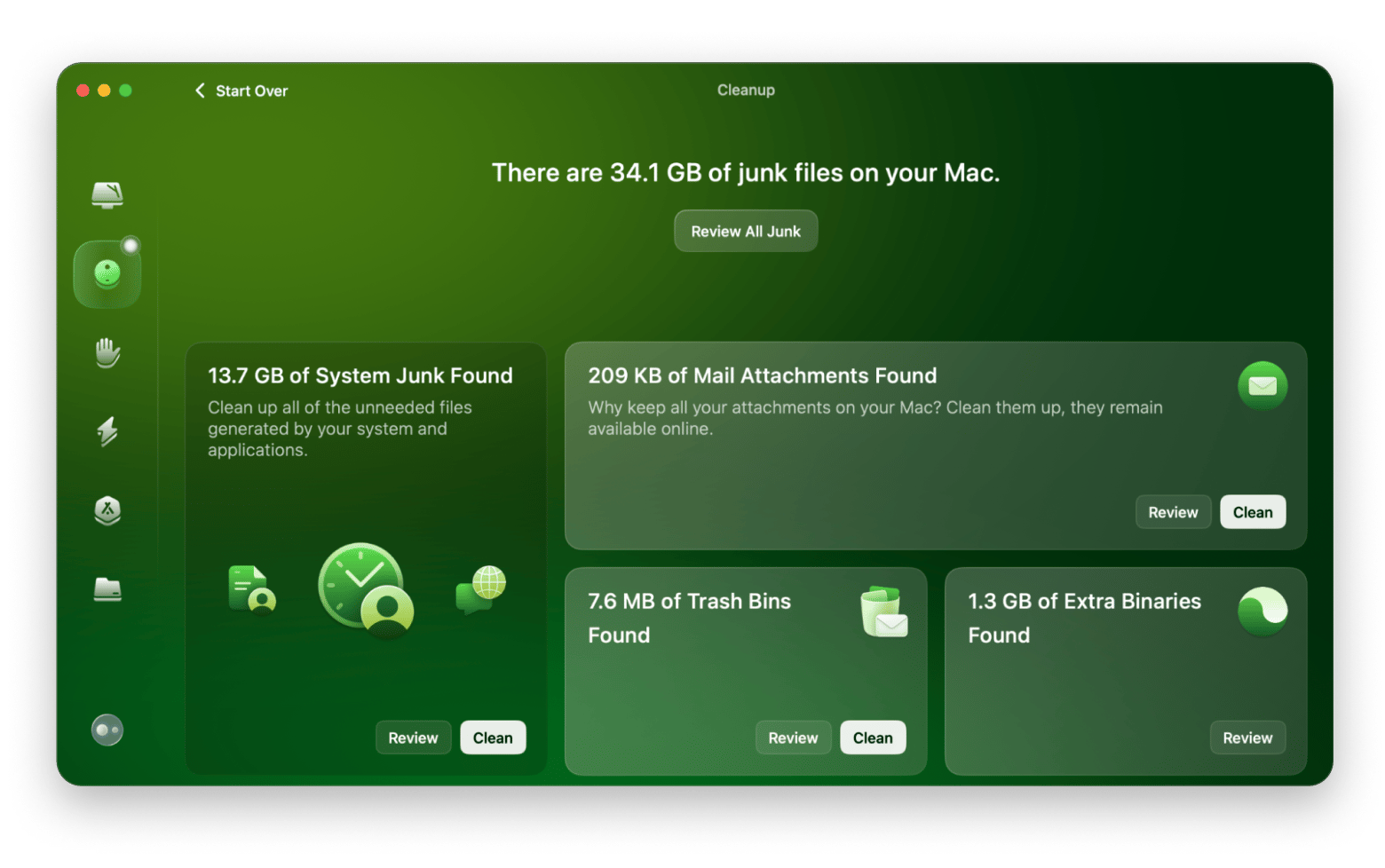 cleanup scan in cleanmymac