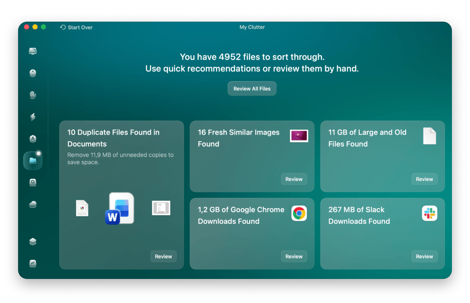 The Declutter module in CleanMyMac, a Mac cleaner app available on Setapp